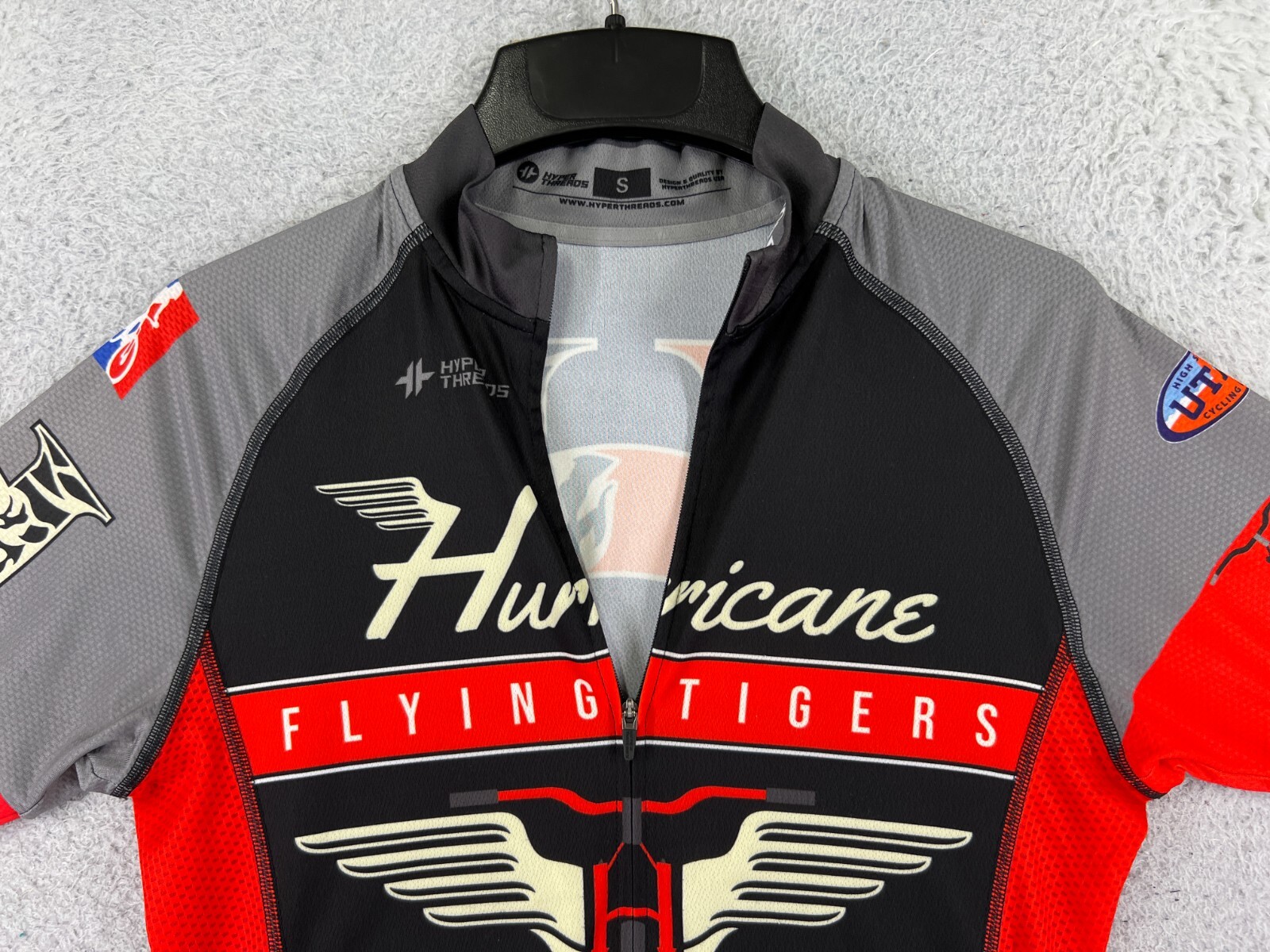 Hyperthreads Cycling Jersey Womens Small Black Red Hurricane Flying Tigers Utah