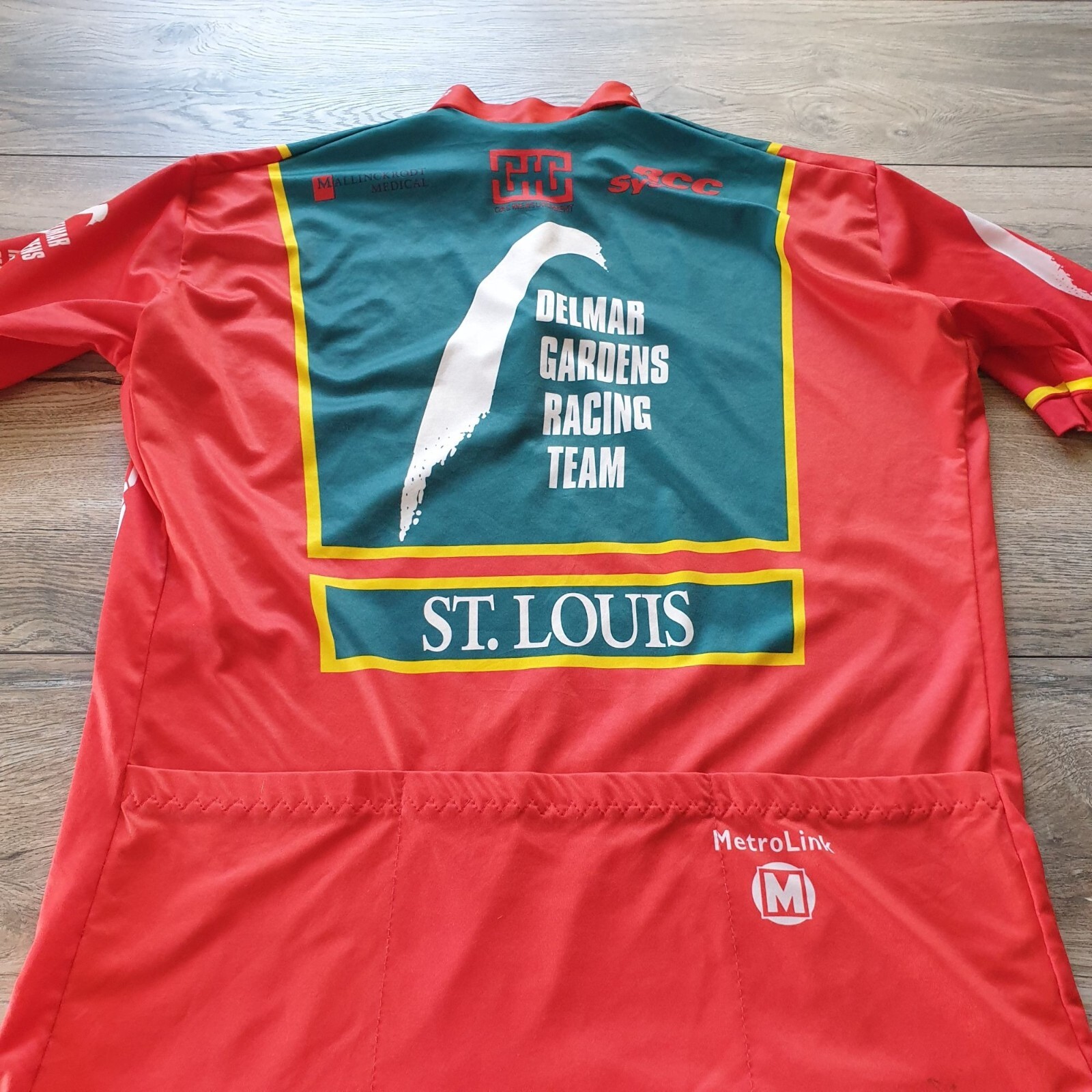 VOmax Mens Cycling Jersey Large L Shirt Bicycle Racing Tour INK Check Measure