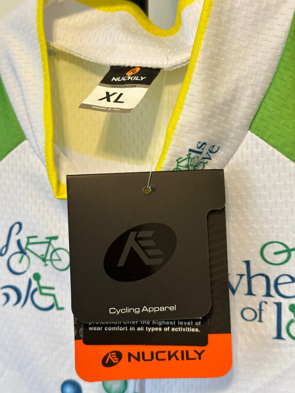 Nuckily Cycling Jersey Alyn Hospital Ride Israel XL Full Zip Silicone Waist NWT