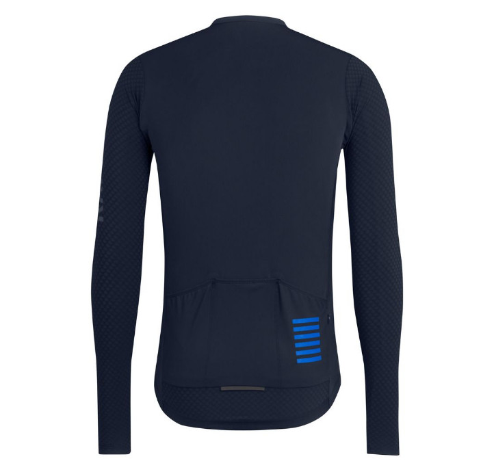 USED DARK NAVY RAPHA CYCLING AERO II JERSEY LONG SLEEVE PRO TEAM MIDWEIGHT LARGE