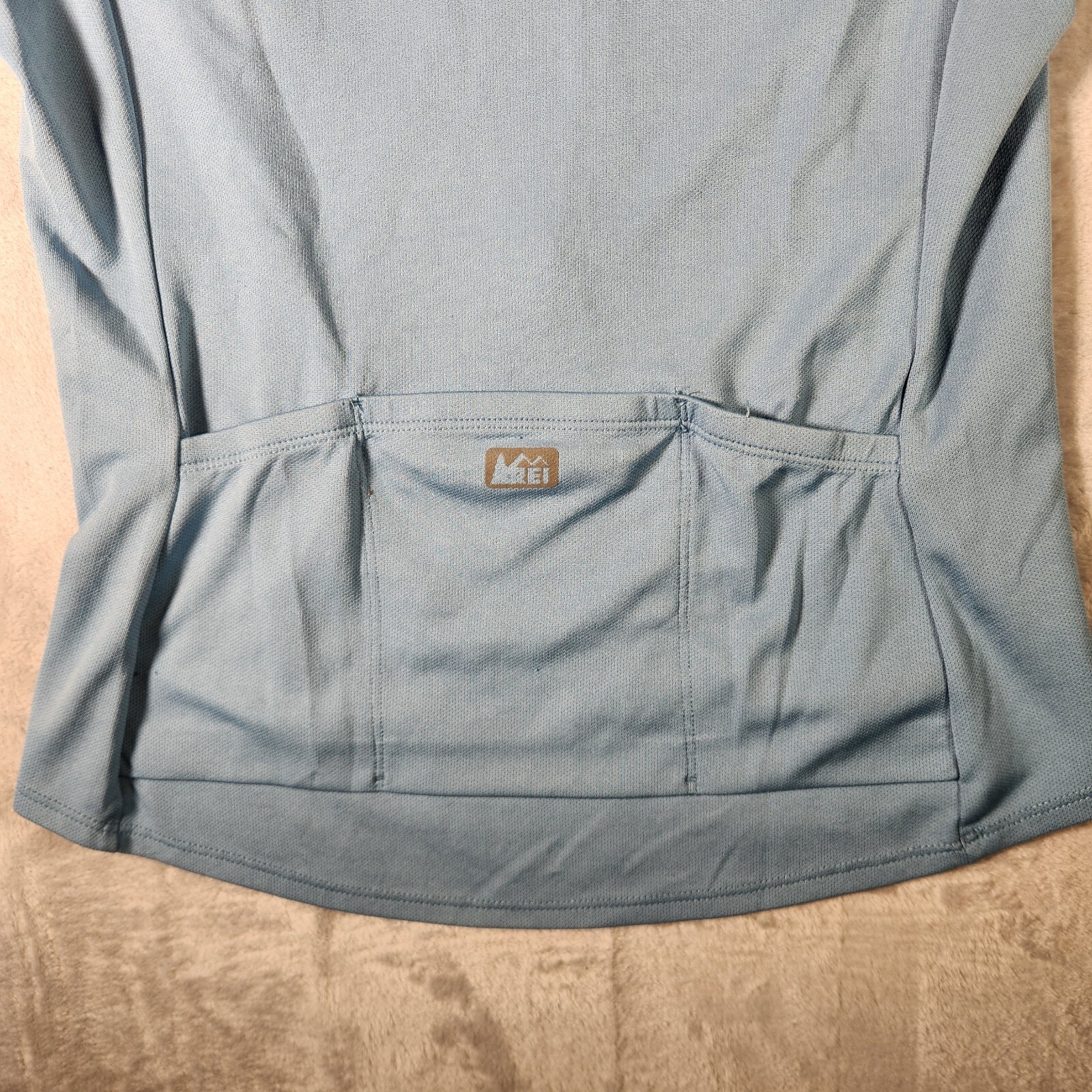 REI Cycling Jersey Womens Small Blue 1/2 Zip Riding Adventure Mountain Biking