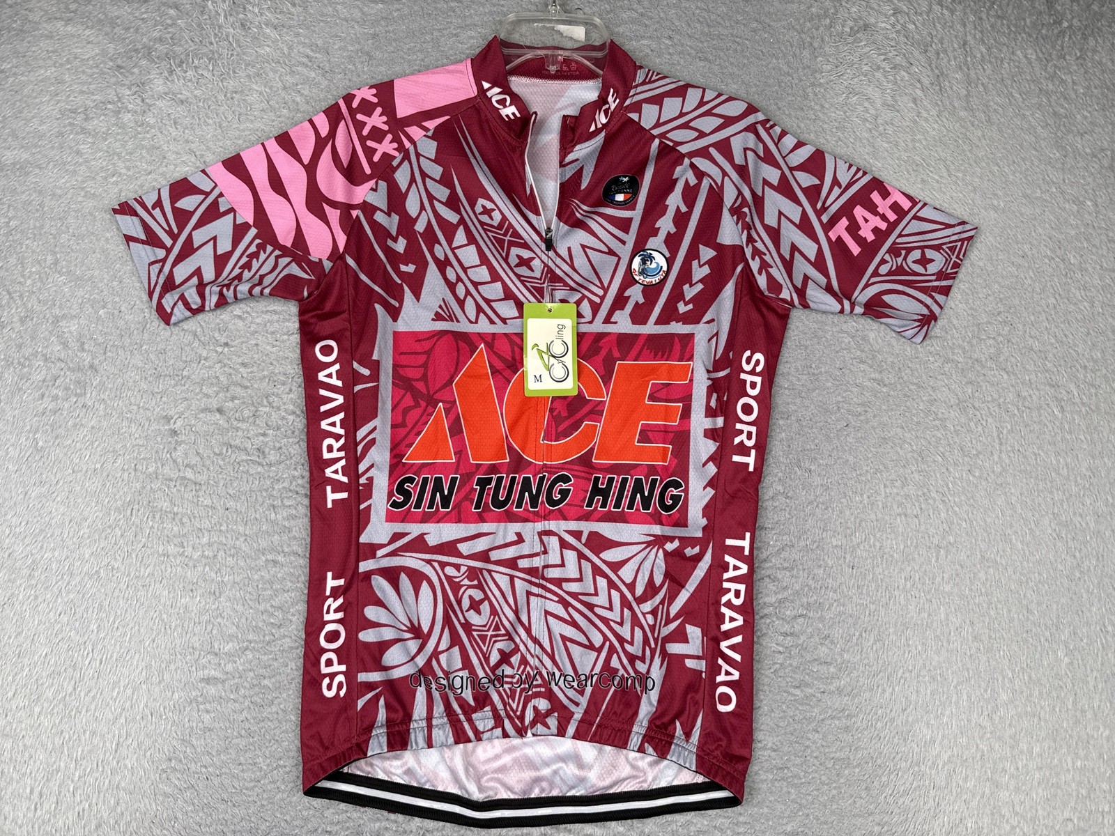 Wearcomp Cycling Jersey Mens Medium Red Tour De France ACE Taravao Bike