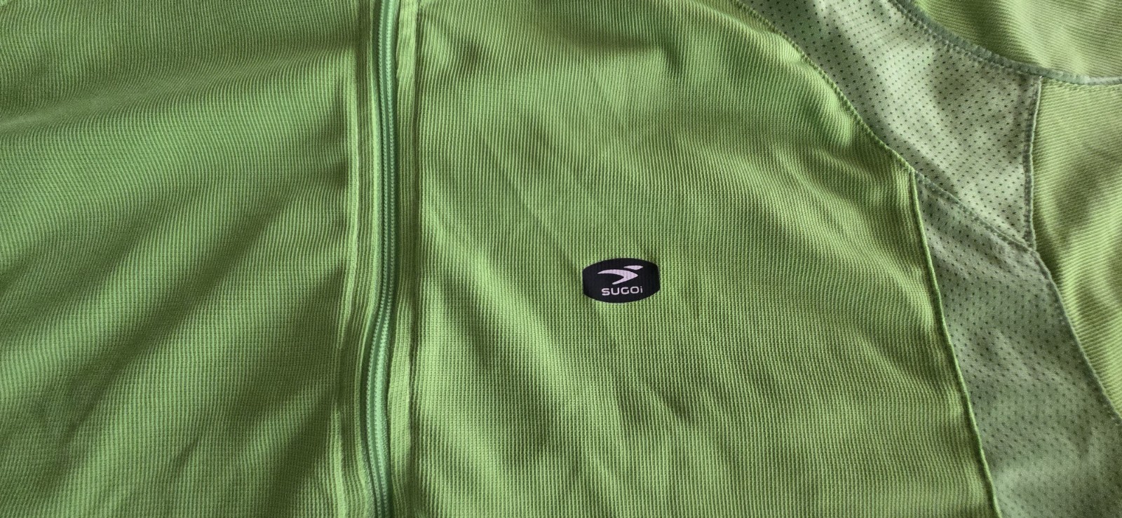 Sugoi Neo Cycling Jersey Men’s L Green Short Sleeve Zip Mock Neck Mesh Athletic