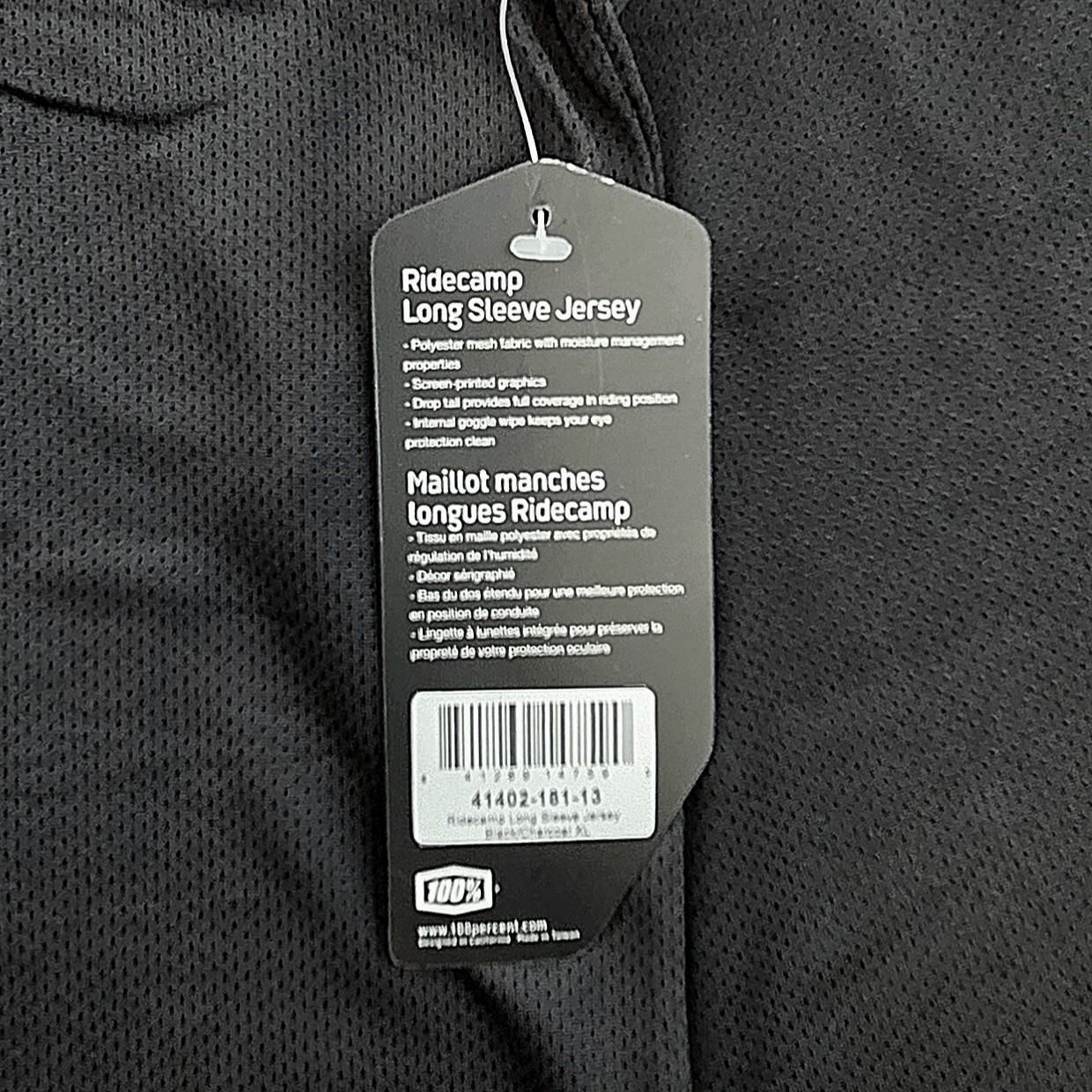 100% Men’s Ridecamp Mountain Bike Jersey Size XL Long Sleeve Black Charcoal MTB