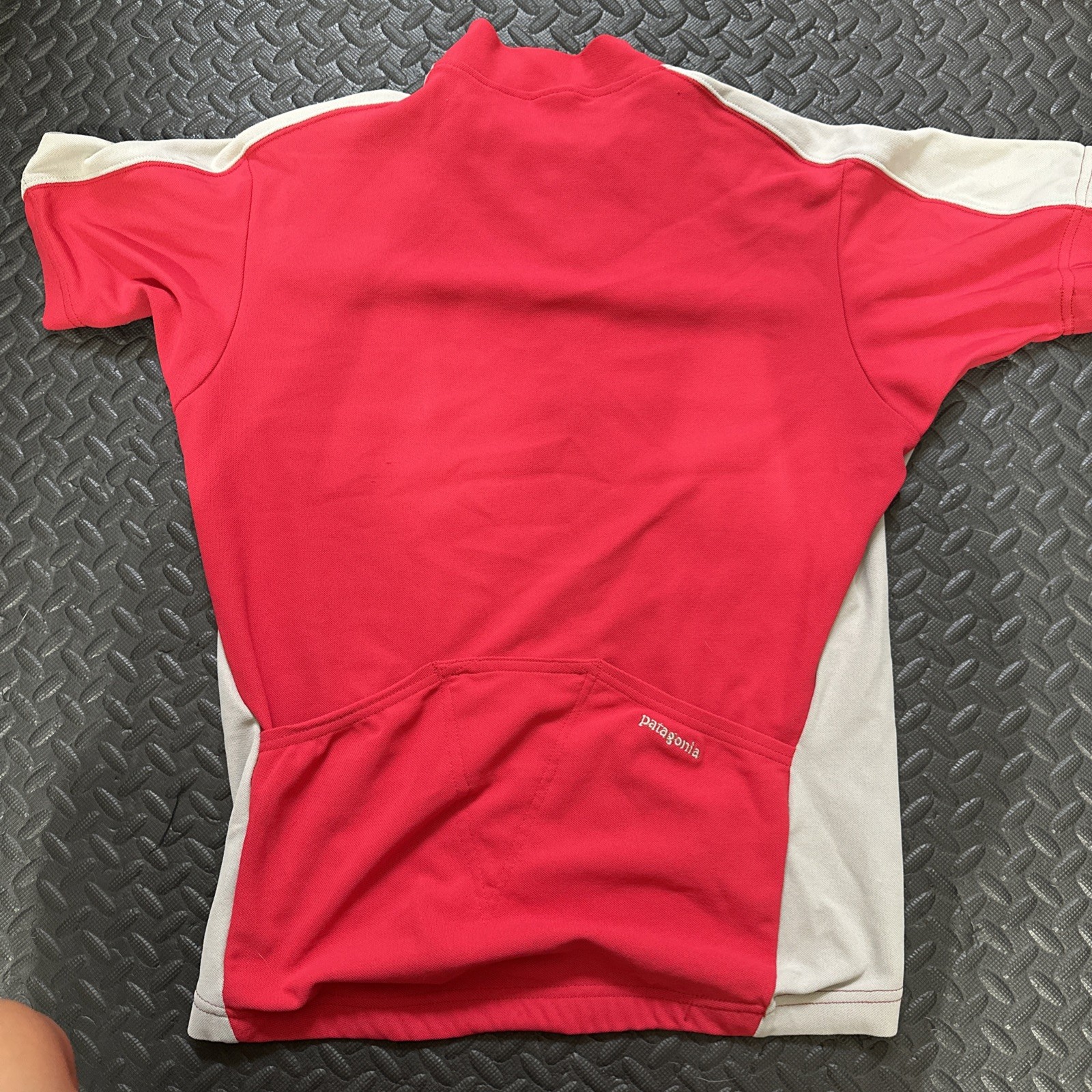 Patagonia Mens Small (Sm) Cycling Jersey 1/2 Zip Shirt Lightweight Vtg Red Gray