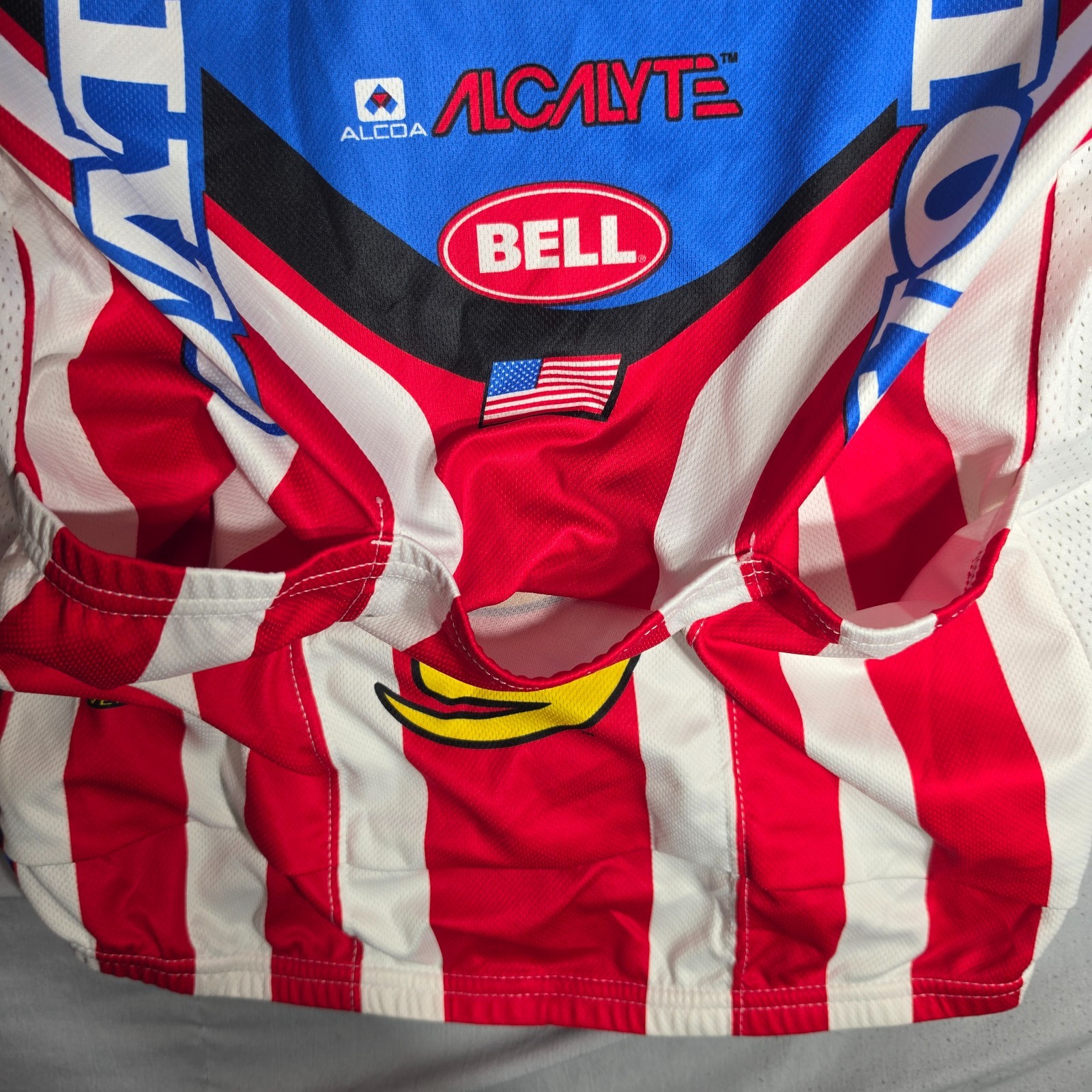 Cannondale Volvo Cycling Jersey Mens Large Full Zip Light Wear Red White Blue