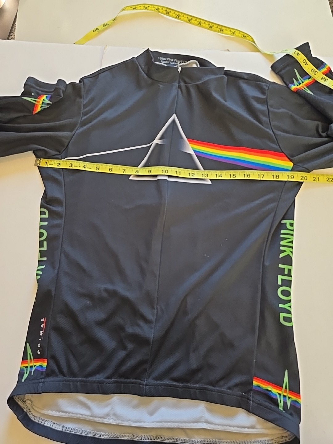 Vintage Pink Floyd Primal Racing Jersey 3/4 Zip Size L Back Storage Pockets
