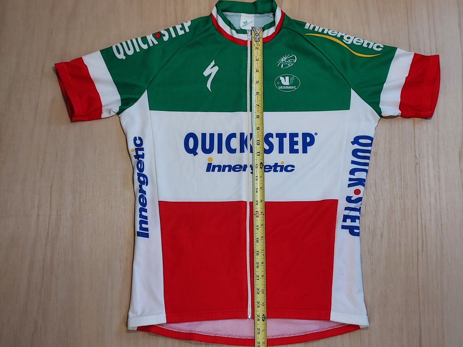 Quick Step Innergetic Vermarc Cycling Jersey Mens Medium 3/4 Zip UCI Pro Tour
