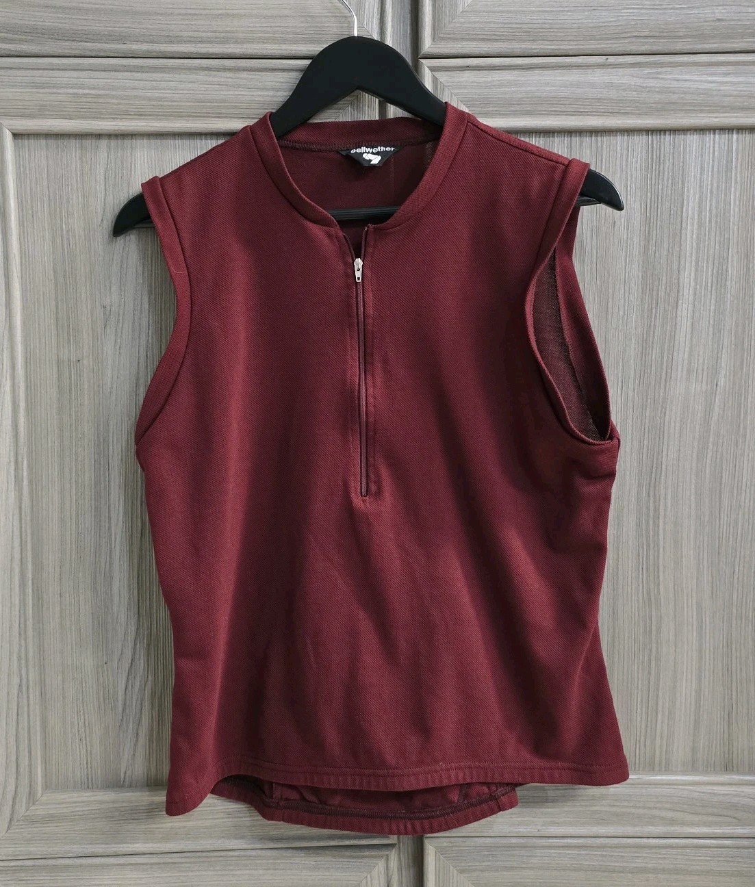VTG SF Deadstock Bellwether Mens Cycling Poly Pique Vest Maroon Large