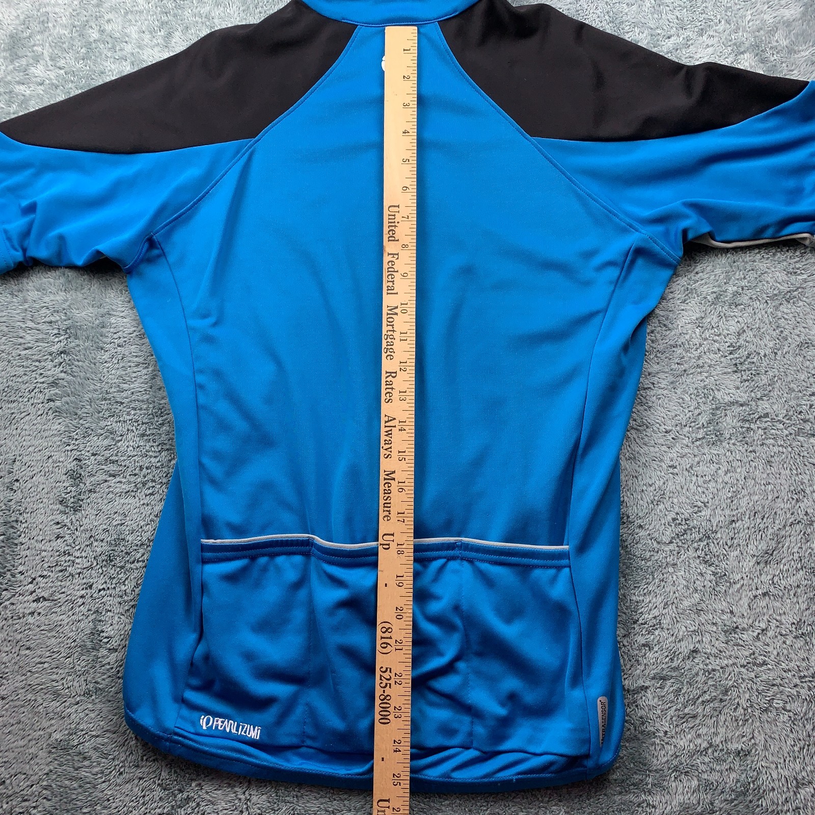 Medium Pearl Izumi Cycling Jersey Mens Blue Black Gray 3/4 Zip Short Sleeve S3