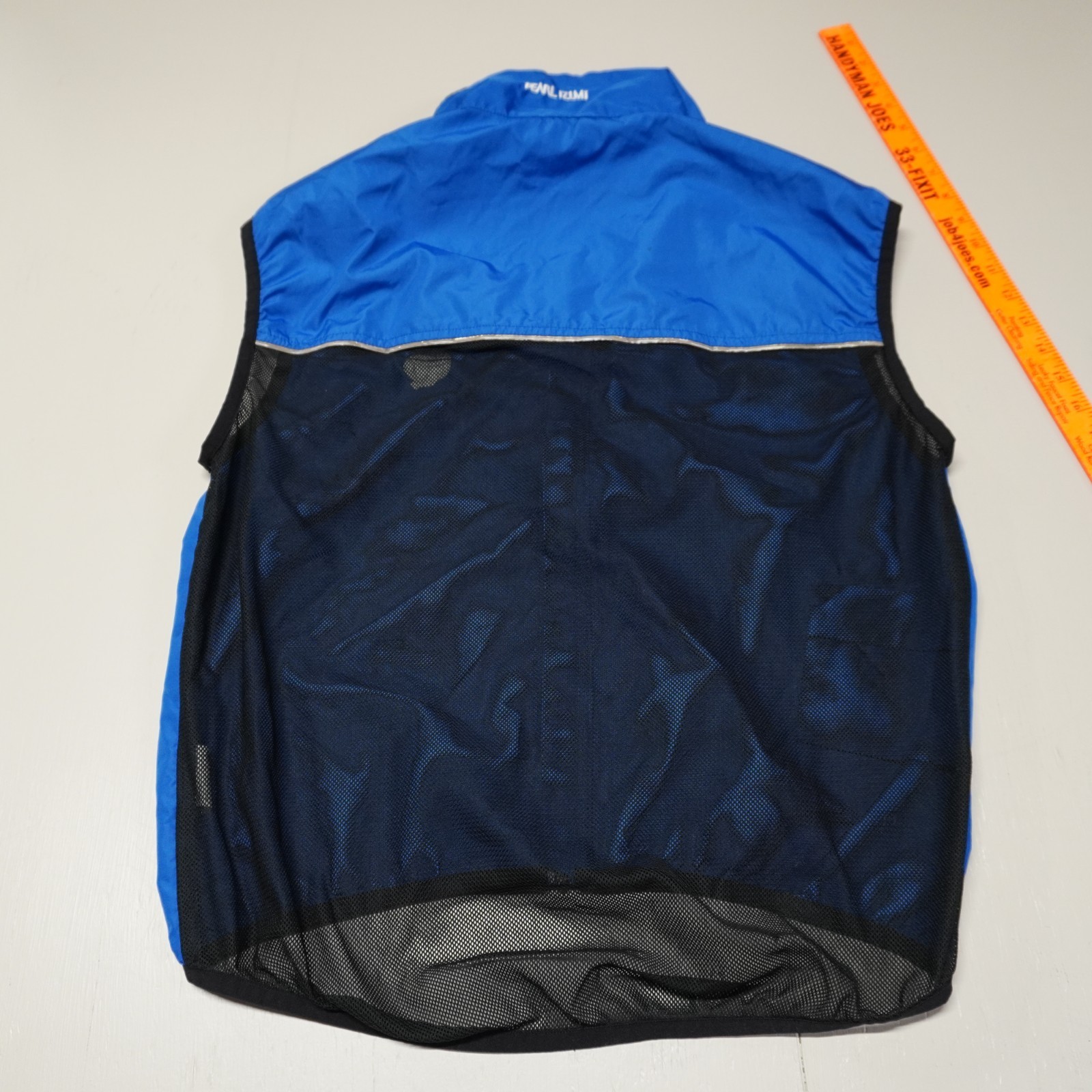 Pearl Izumi Men Large Cycling Vest Blue Full Zip Sleeveless, Mesh Vent Back