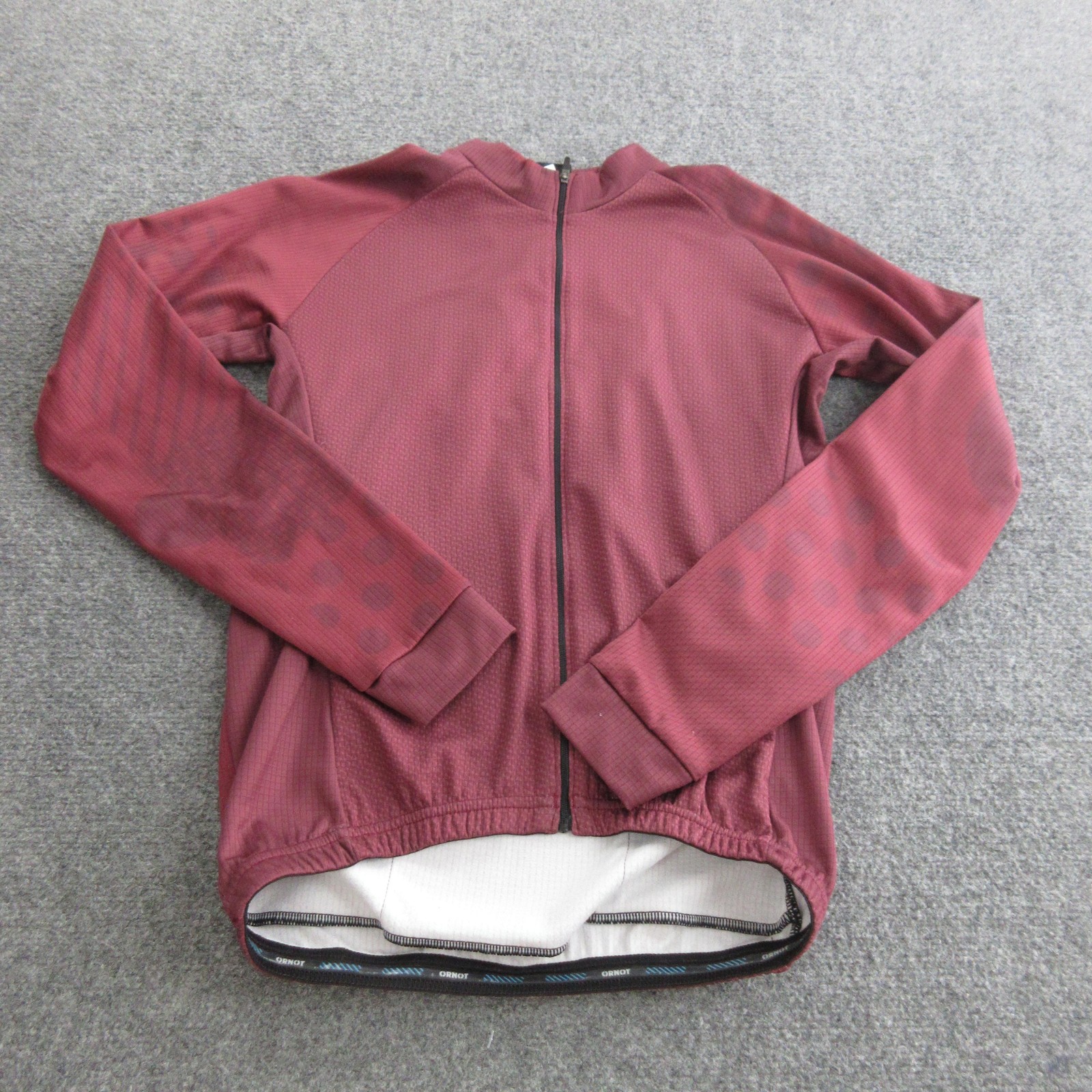 Ornot Cycling Jersey Mens Medium Red Full Zip Long Sleeve Made USA Bike Road