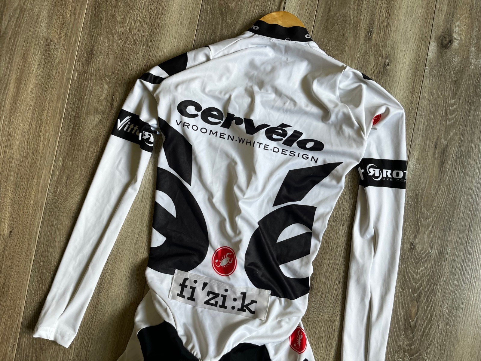 Cervélo TestTeam Cycling Skinsuit Speedsuit Cycle Suit White Long Castelli S