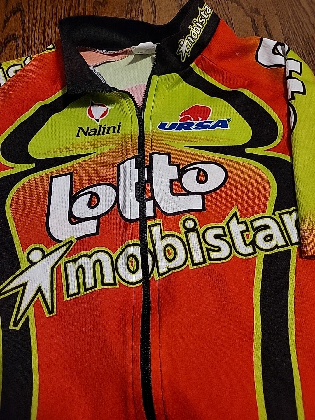 Cycling Jersey Men’s Size Small Shirt Full Zipper Lotto Mobistar