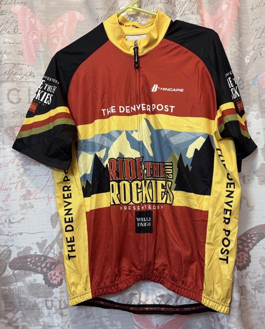HINCAPIE Jersey Mens XL Cycling Full Zip THE DENVER POST Short Sleeve