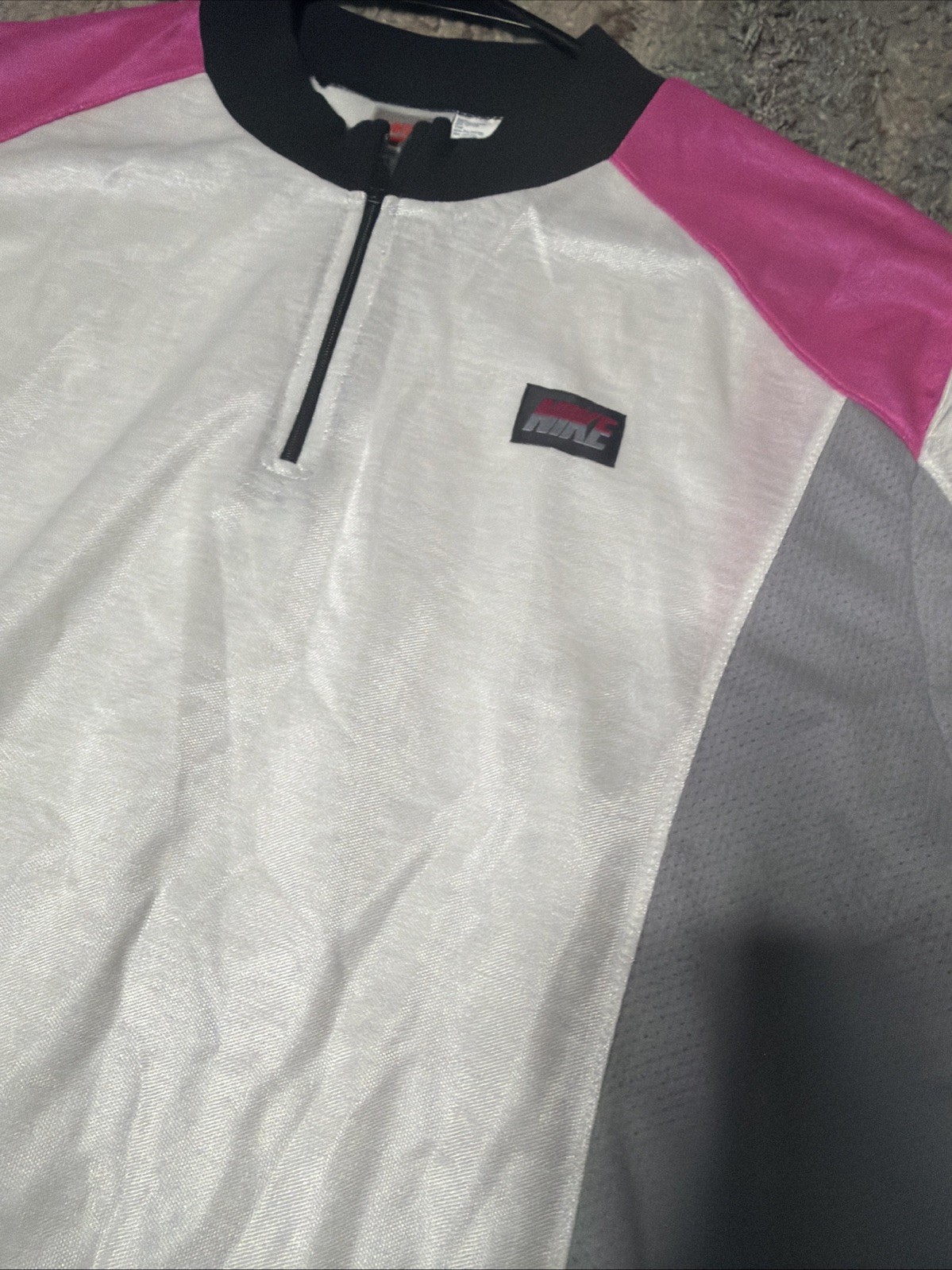 Vintage Nike Cycling Jersey Shirt Grey/pink Men’s XL Cotton