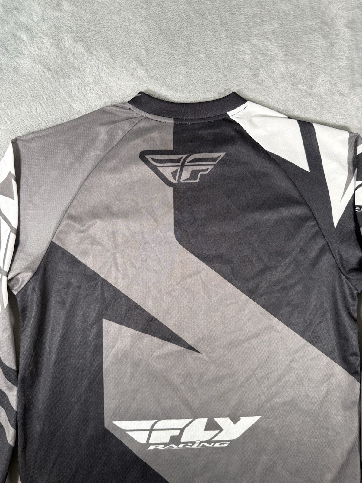 Fly Racing Jersey Mens Medium F16 Grey Black White Shirt Dirtbike Motocross BMX