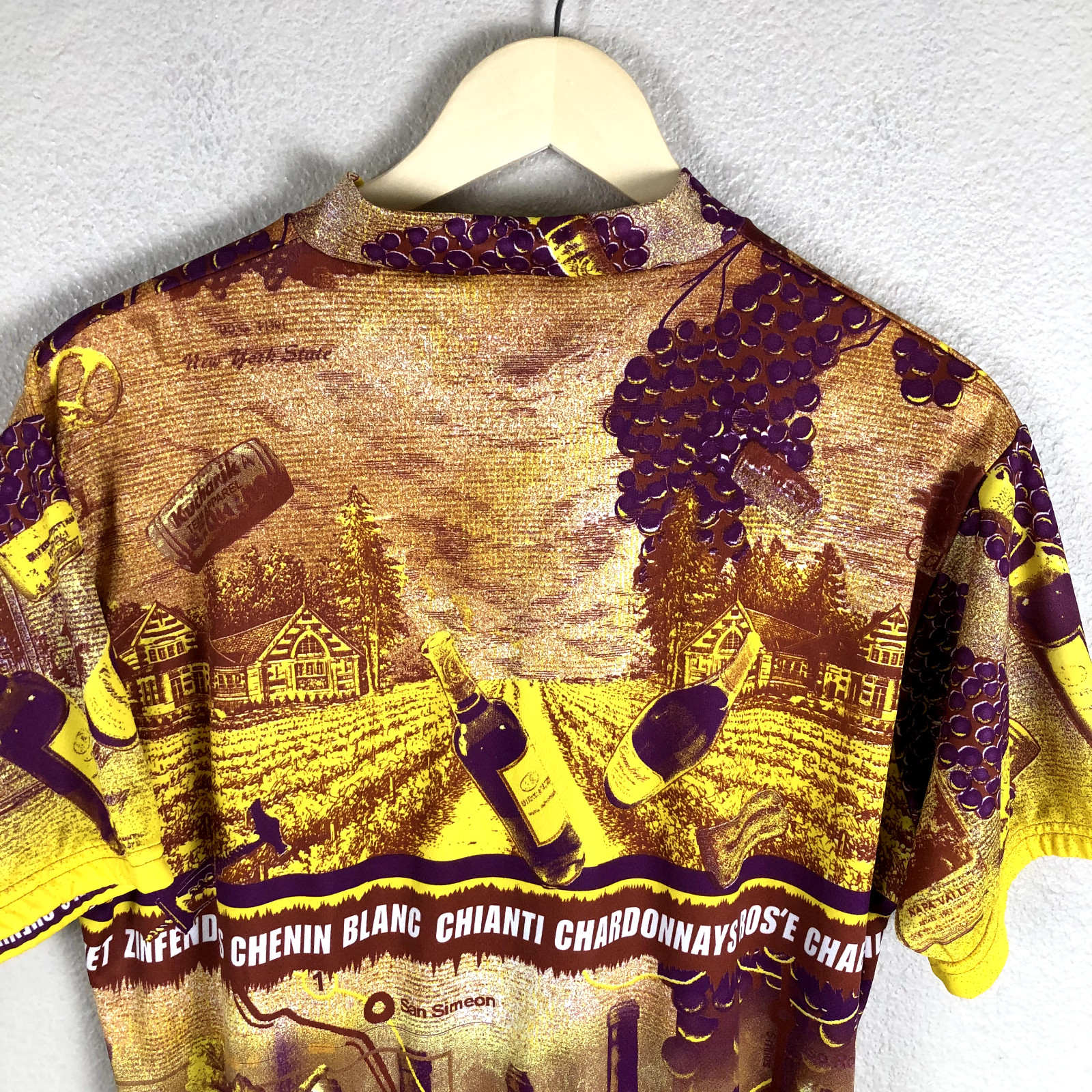 Kucharik Cycling Shirt Jersey Adults X Large Chest 42 Yellow Wine Country CA Men
