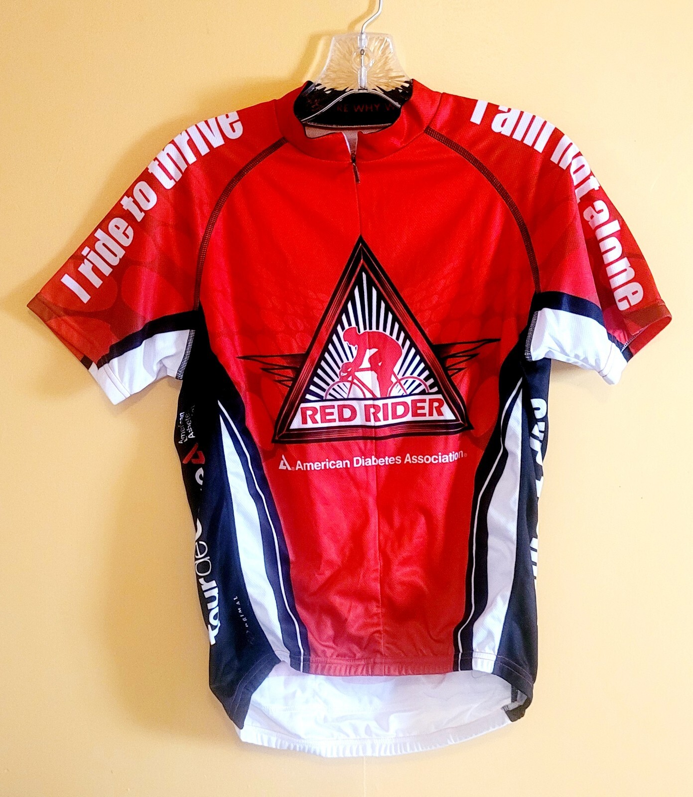 Red Rider American Diabetes Association Cycling Jersey Men’s Small Free Shipping