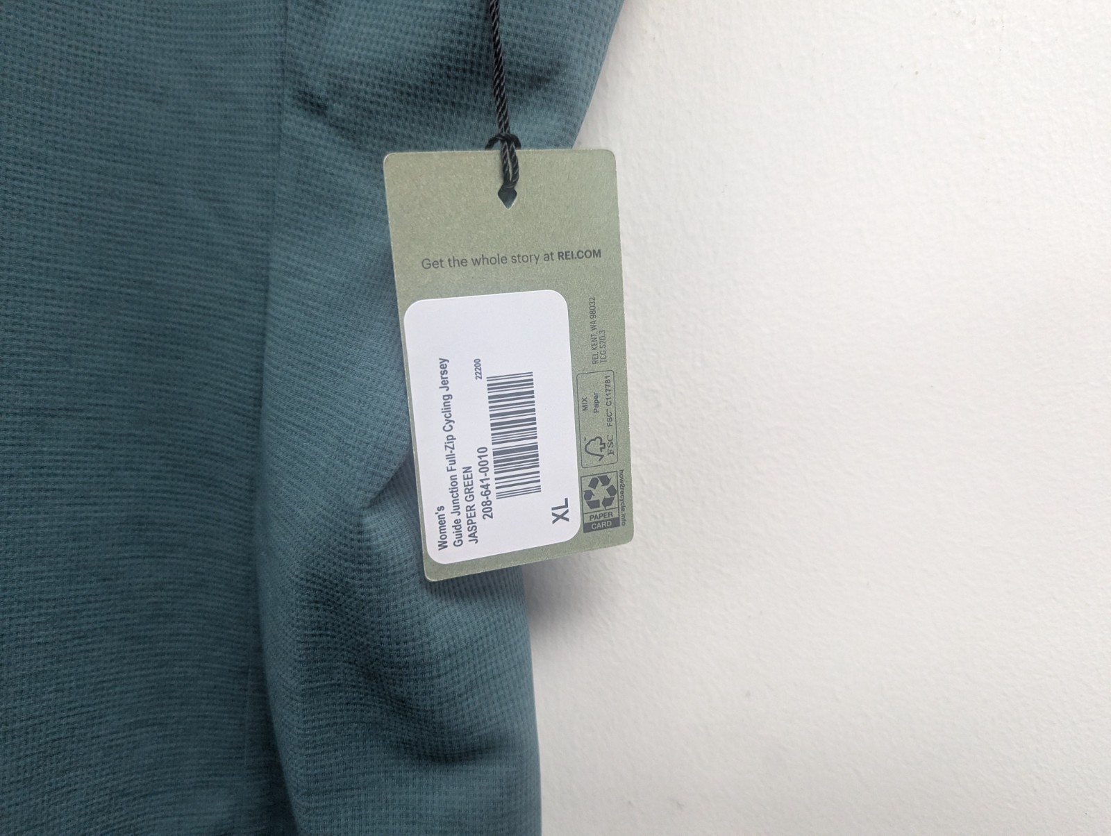 REI Co-op Guide Women’s NEW Full Zip Cycling Jersey Green XLarge