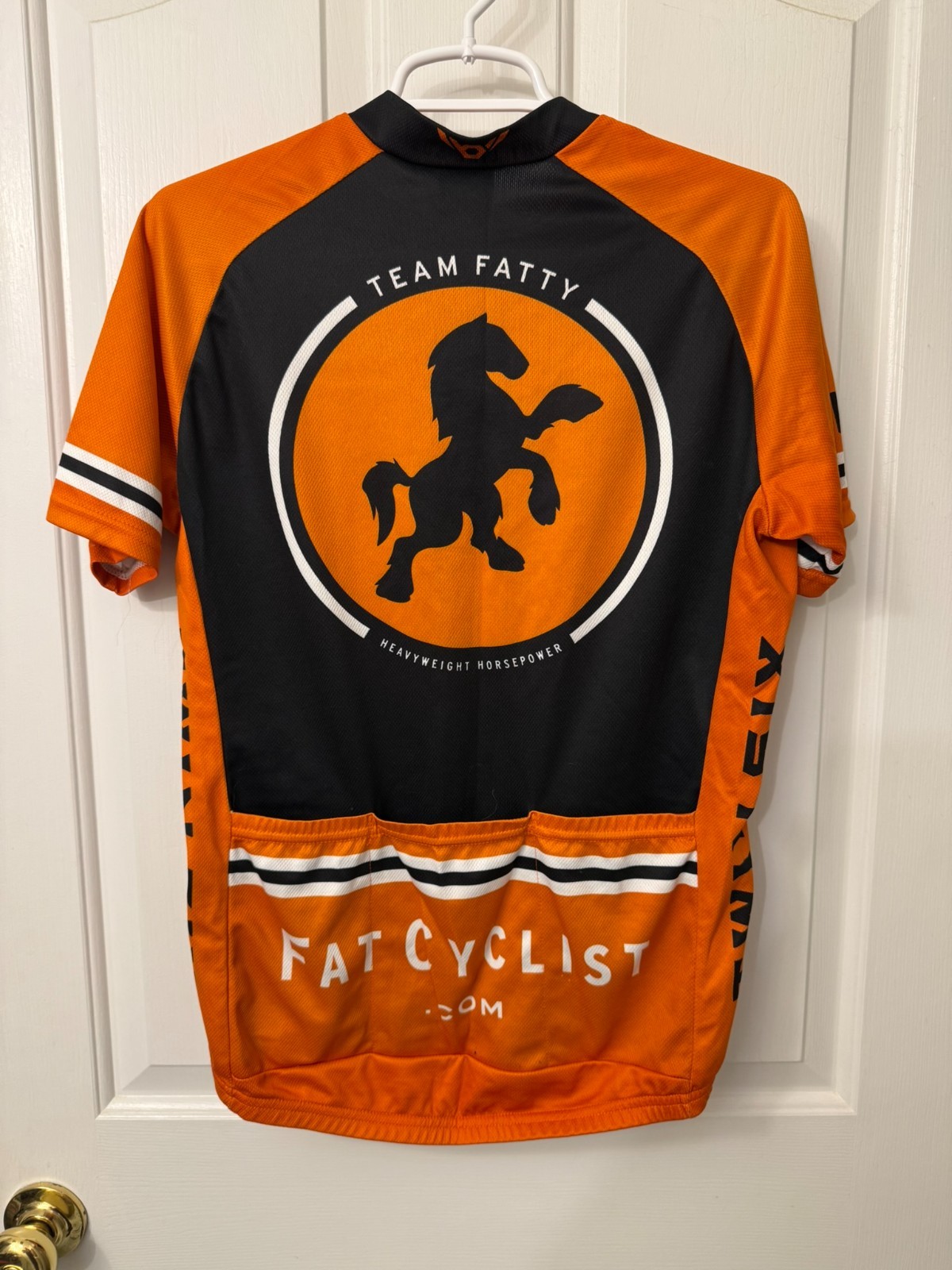 Fat Cyclist Twin Six Orange Black Cycling Jersey Size L