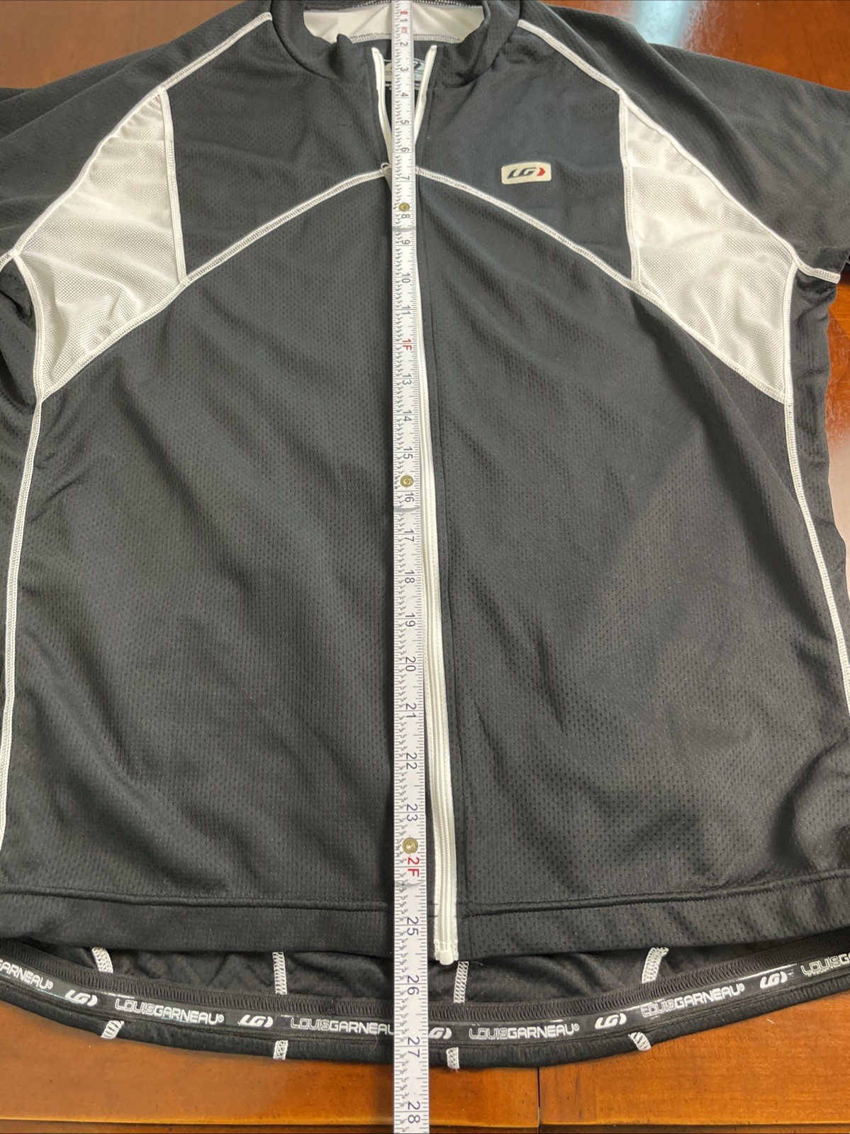 Men’s Louis Garneau Cycling Shirt Full-Zip Black/Silver Size XXL
