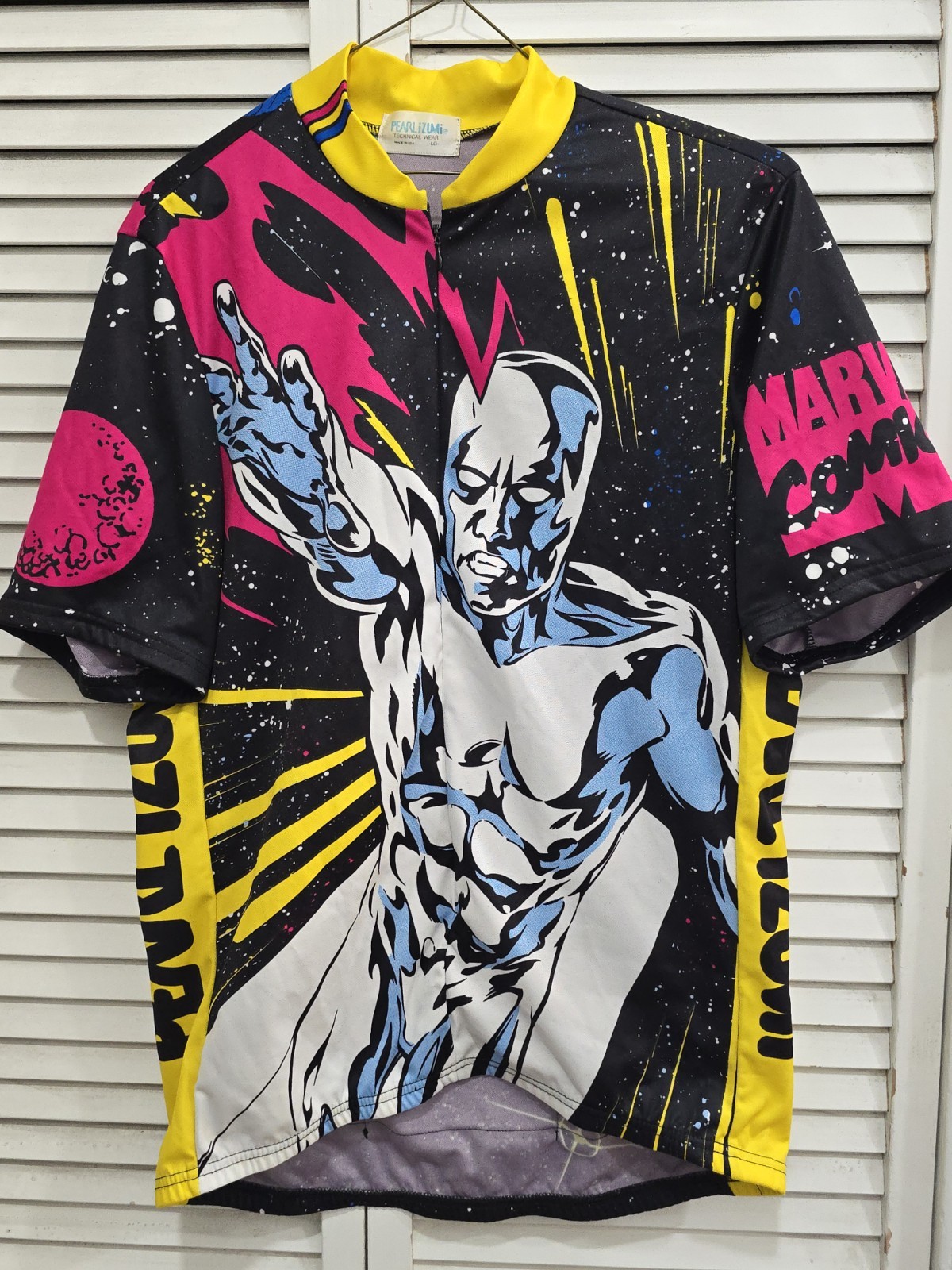 Silver Surfer Shirt Mens L Pearl Izumi Marvel Comics Cycling Jersey Vintage 90s