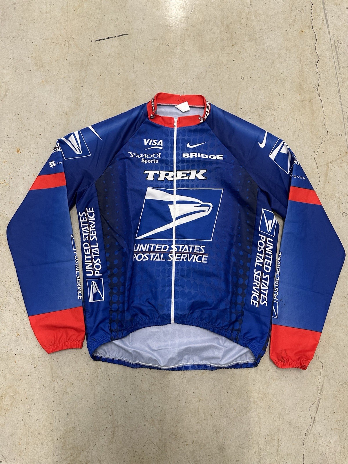 Vintage Nike Trek USPS Cycling Jacket Blue United States Postal Service XXL