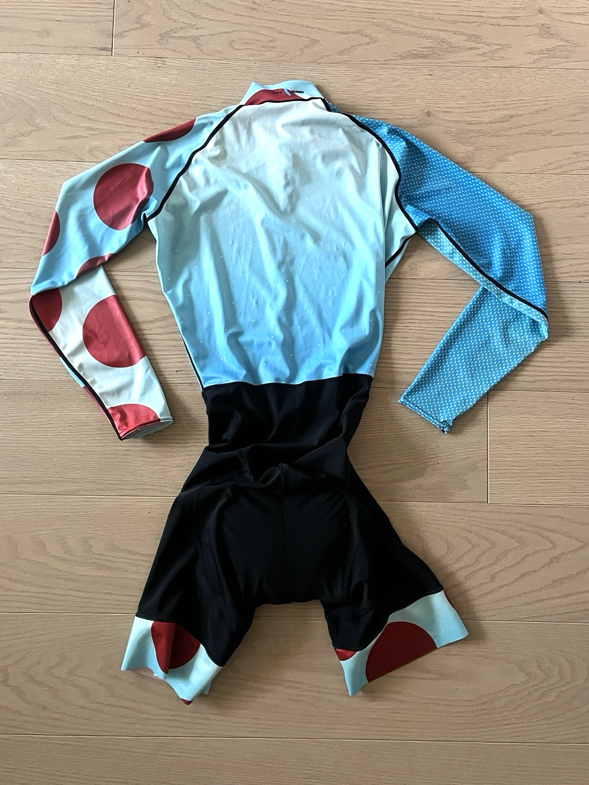 Ornot Orion Pro Cycling Skinsuit Race Bib RARE Blue Red Dots Men’s Small S EXC