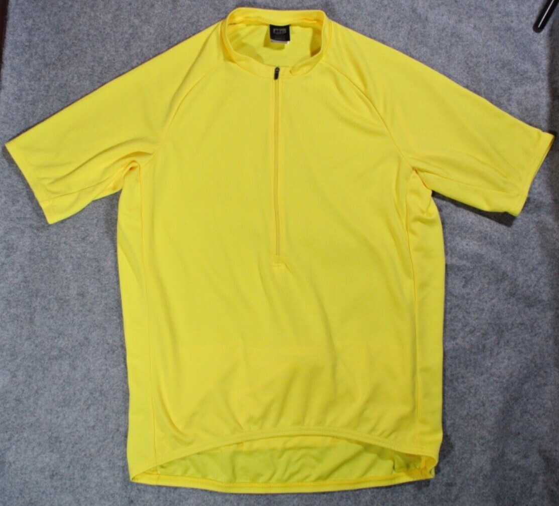 vtg REI CLASSIC ROAD Men’s Medium Yellow 1/2 Zip Reflective SS Cycling Jersey