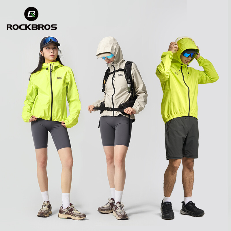 ROCKBROS Rain Jacket Raincoat Windbreaker Cycling Hiking Running Gear Waterproof