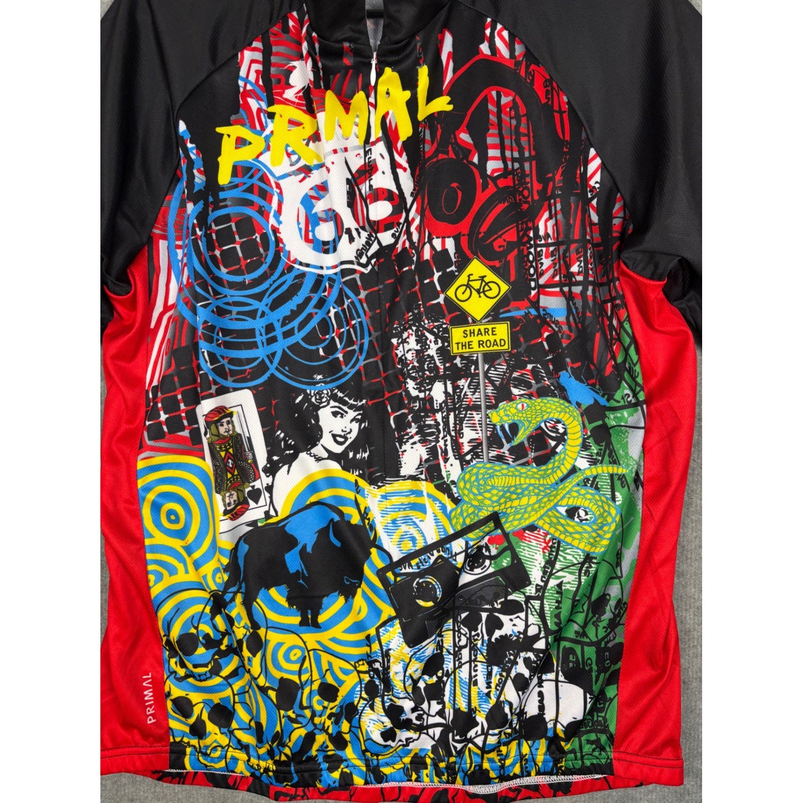 Primal Wear Cycling Jersey Graphic Print Short Sleeve 2XL Multicolor