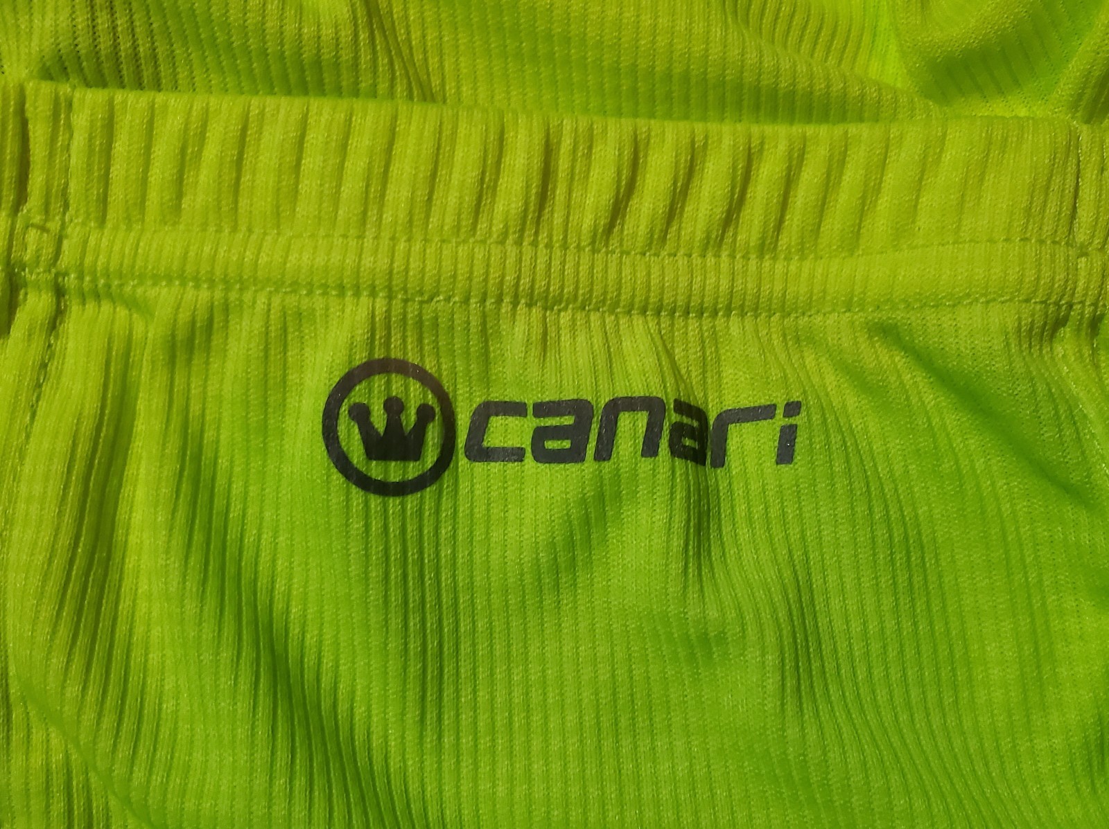 Canari Neon Green/Black Cycling Shirt-Full Zip-3 Rear Pockets-Men’s Size XL-GUC