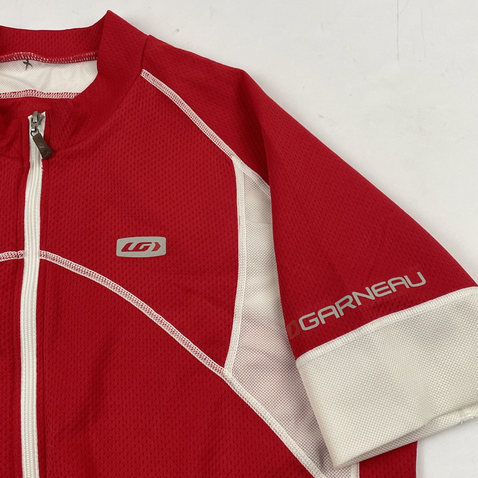 Louis Garneau Cycling Jersey Men’s M Short Sleeve Full Zip Poly Stretch Red