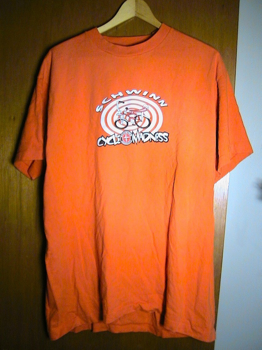 Vintage Schwinn Cycle Madness Orange Crate XL Fruit of the Loom 100% Cotton Tee