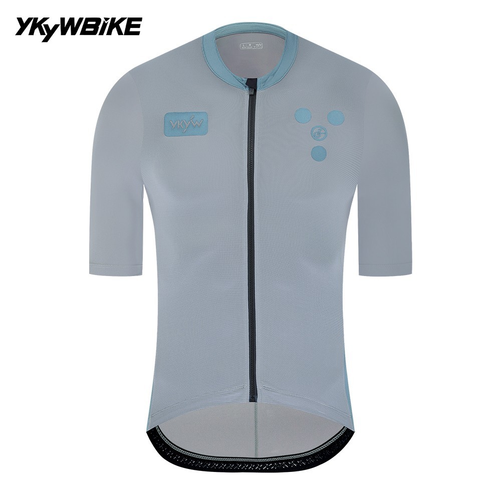YKYW Men Cycling Jersey Summer Short Sleeve Breathable Bike Pro Shirt 5 Pockets