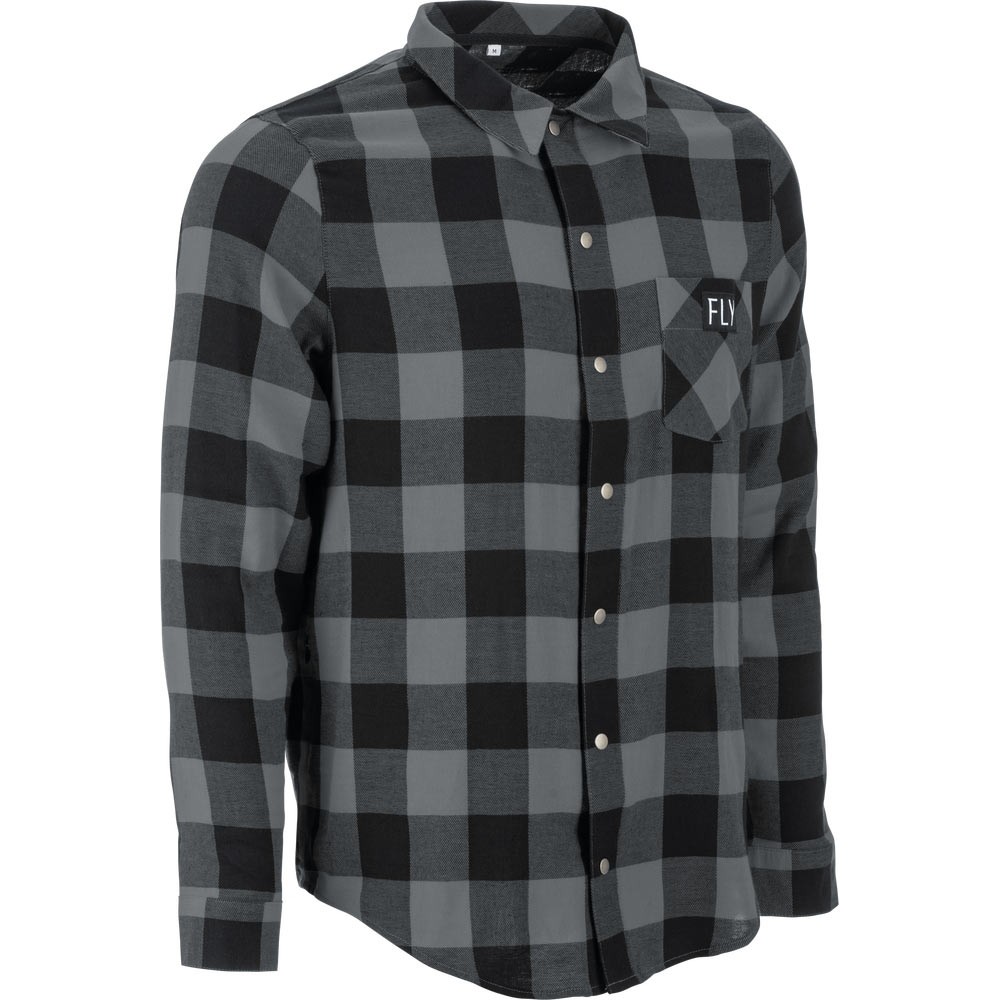 Fly Racing Tek Flannel Long Sleeve Jersey Large Black / Grey