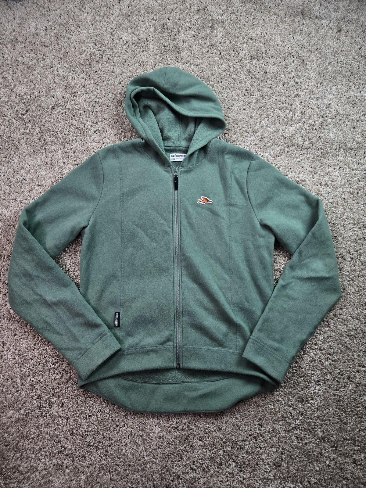 Cafe Du Cycliste Apolline Cycling Jersey Adult Large Green Full Zip Fleece