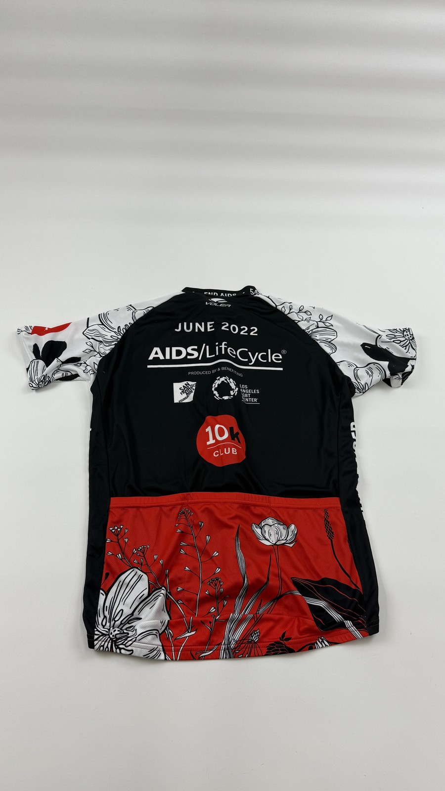 Voler AIDS/LifeCycle 10k Club Cycling Jersey Large Fundraiser Floral USA
