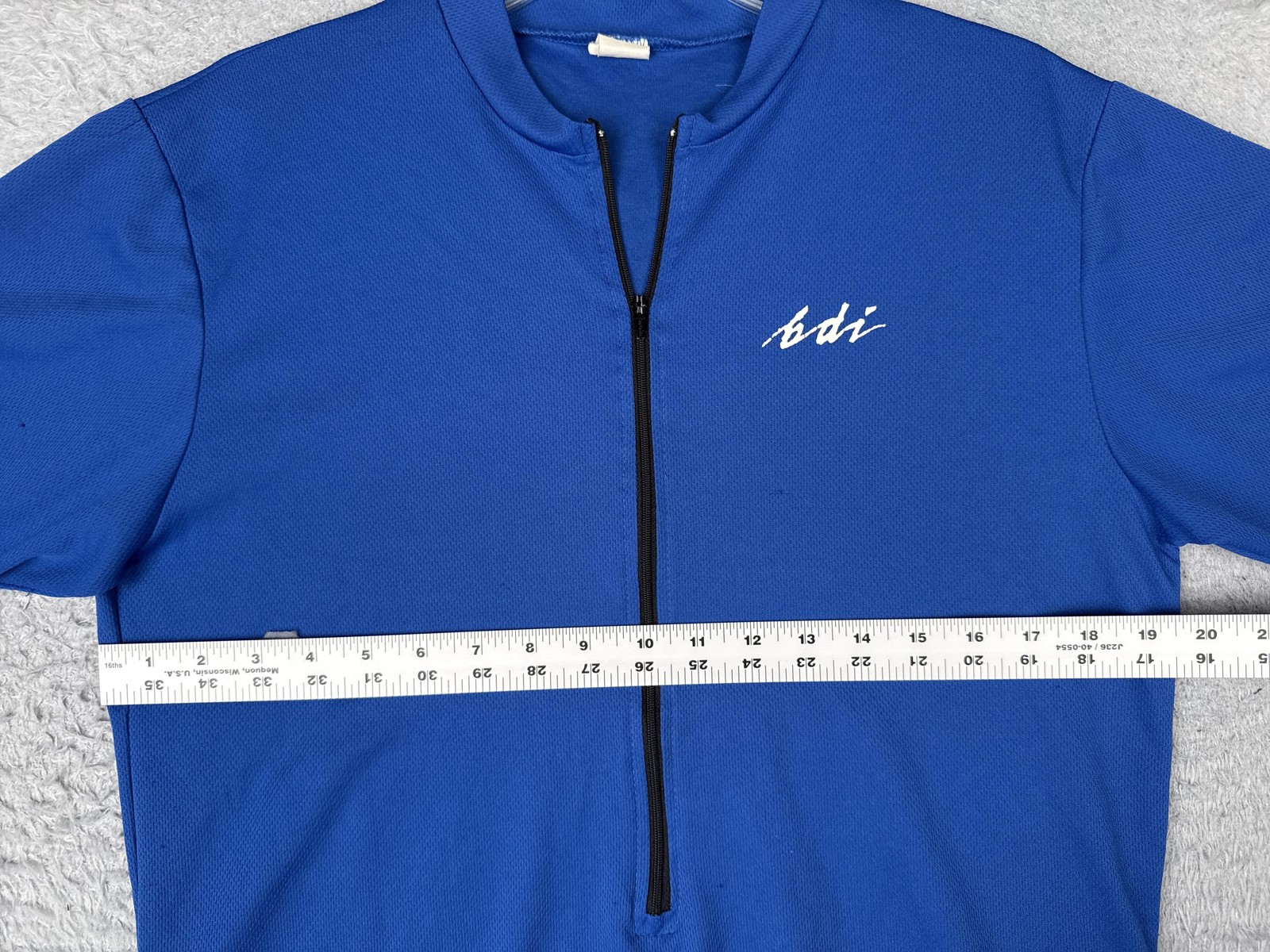 BDI Shirt Mens XL Blue Long Sleeve Cycling 1/2 Zip Jersey Pockets Mock Neck