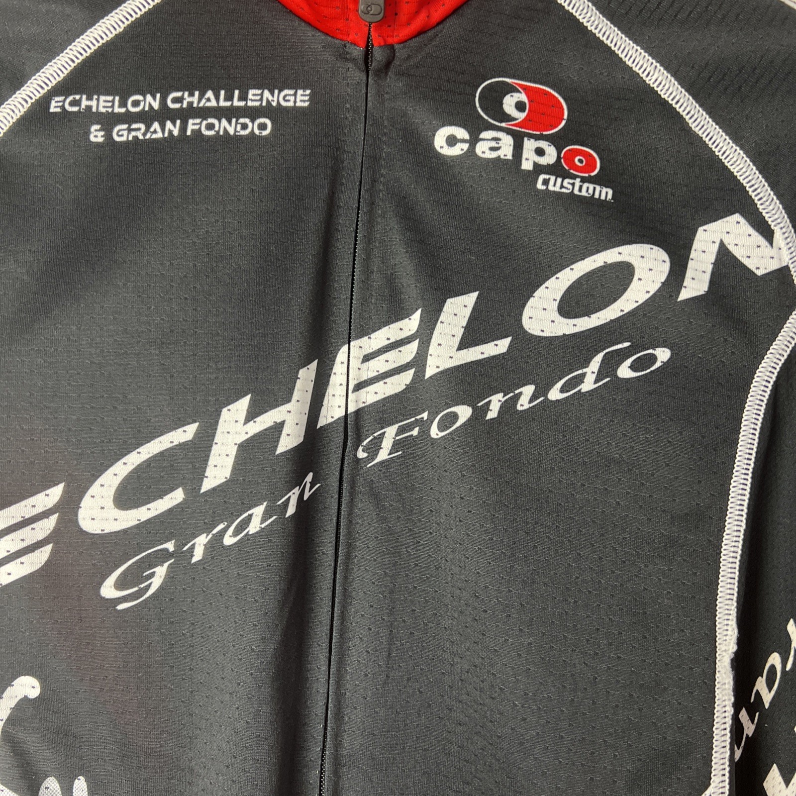 Capo Women’s Cycling Jersey XS Short Sleeve Black White And Red Back Pockets