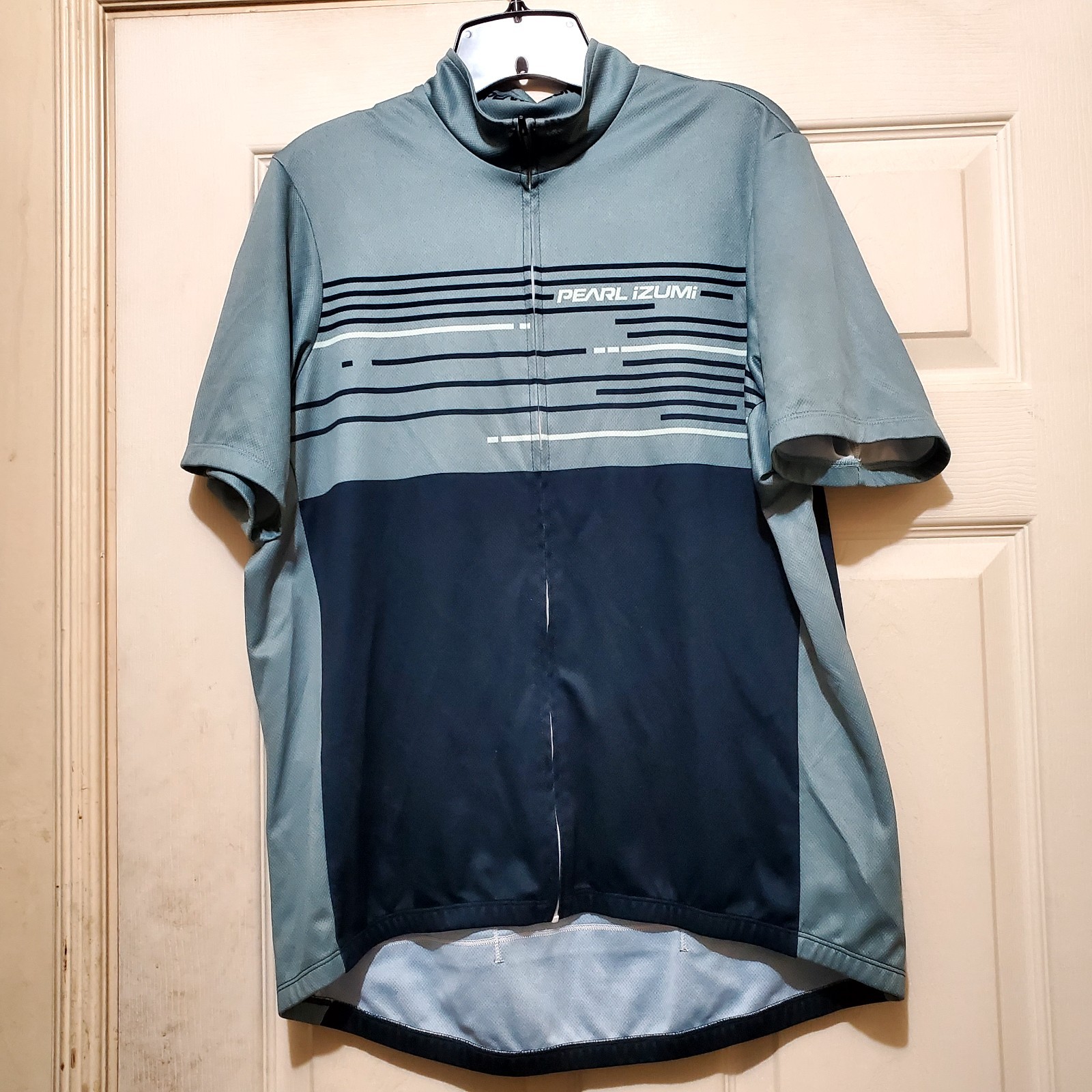 Pearl Izumi Jersey Mens XL Blue Green Cycling Biking Full Zip Performance Jacket