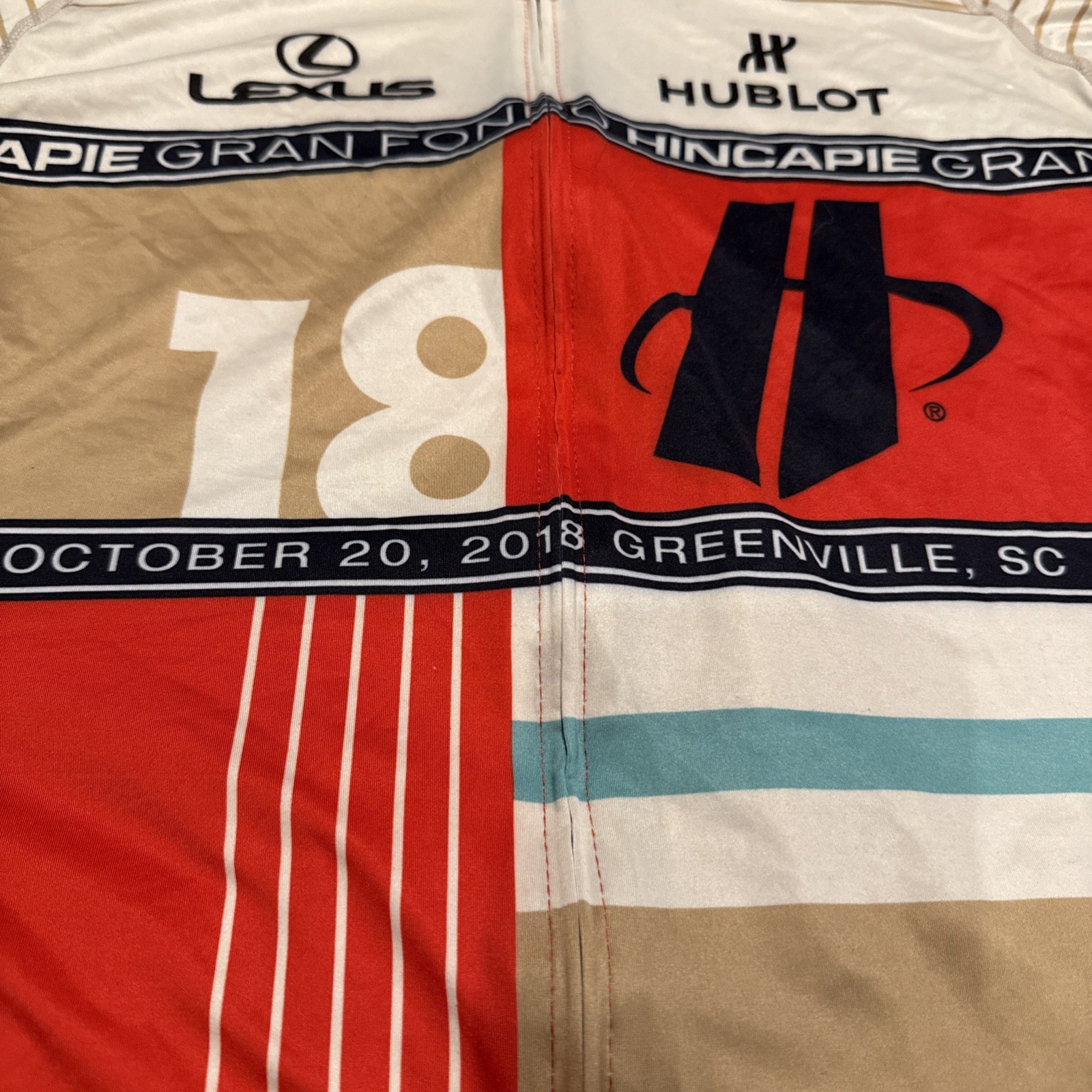 Hincapie Cycling Jersey Mens Medium Multi Color 2018 Gran Fondo Greenville SC