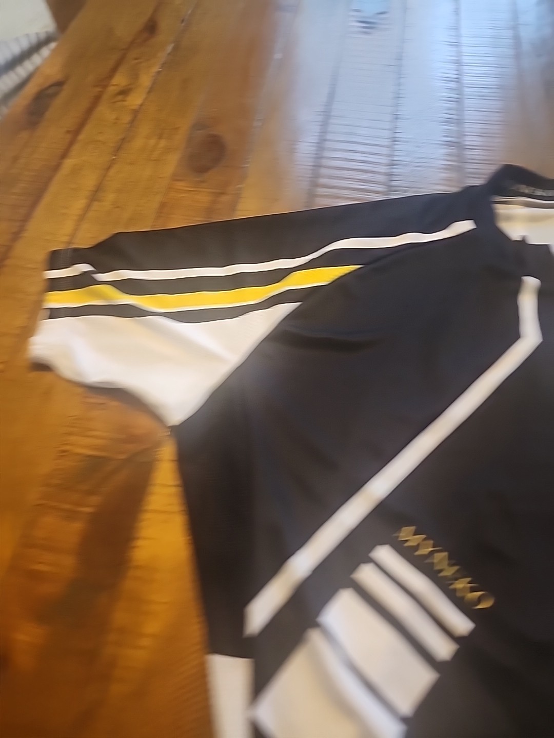 Myneko Bicycle Jersey Mens XXXL 100% Polyester Full Zip Black/White/Yellow