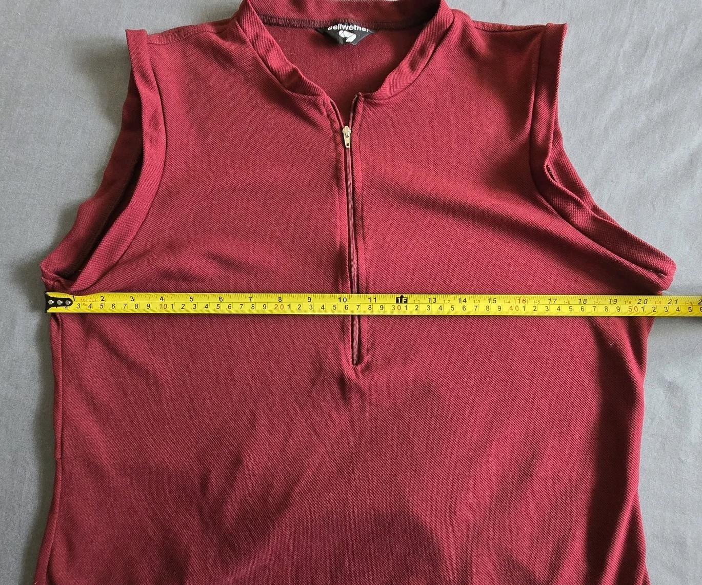 VTG SF Deadstock Bellwether Mens Cycling Poly Pique Vest Maroon Large