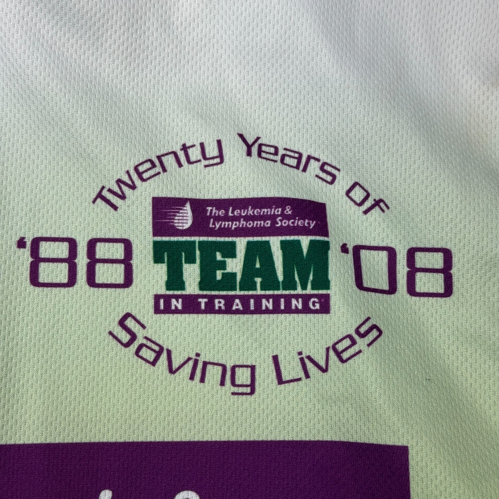 Team in Training Cycling Jersey Mens Medium Green Half Zip Back Pockets Arizona