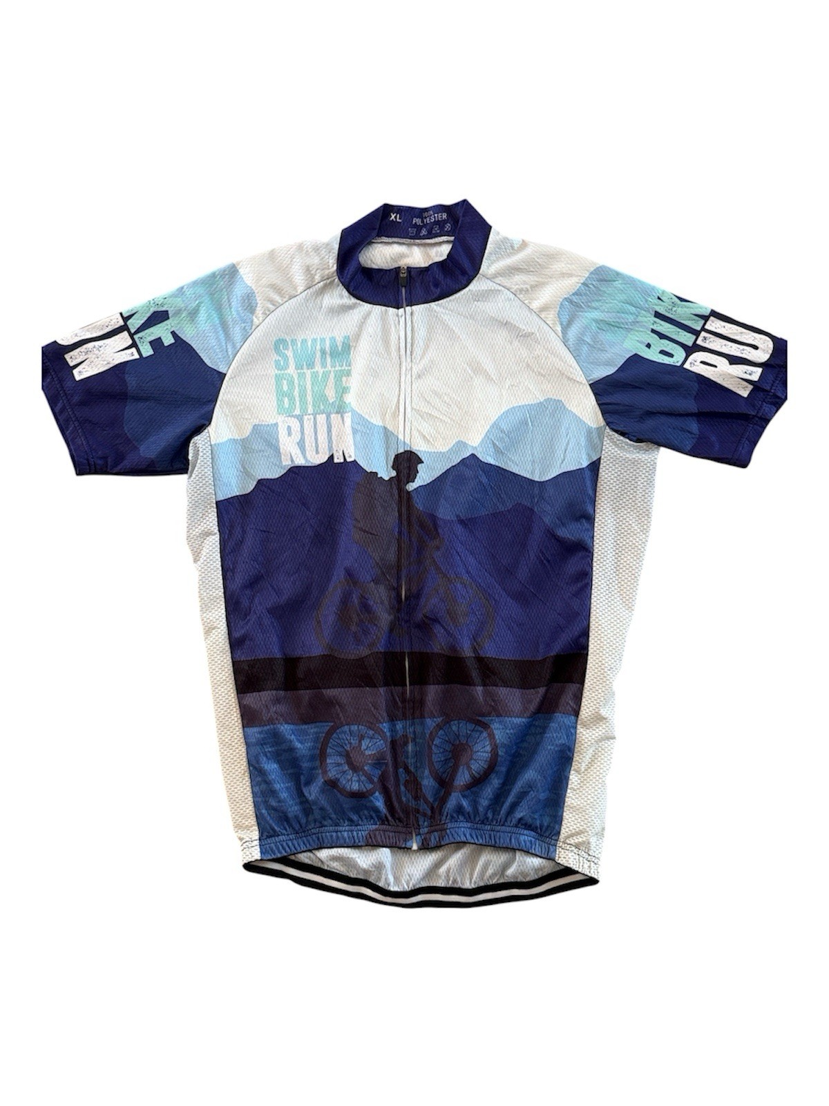 SWIM BIKE RUN CLUB BIKING CYCLING MENS JERSEY NUTRITION POCKETS IN BACK XLARGE