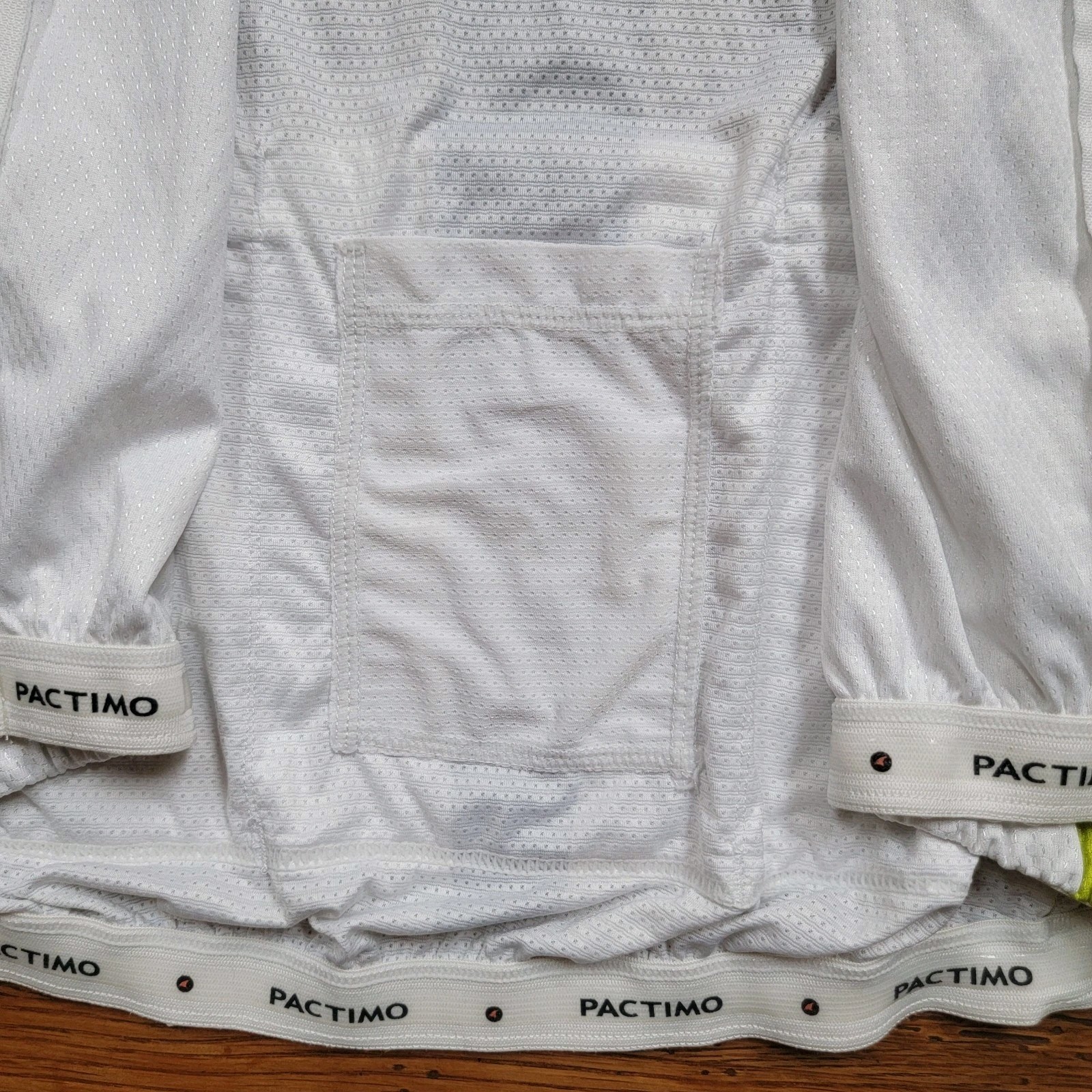 Pactimo Mens Large Cycling Jersey 20″ P2P Stretch White Full Zip L