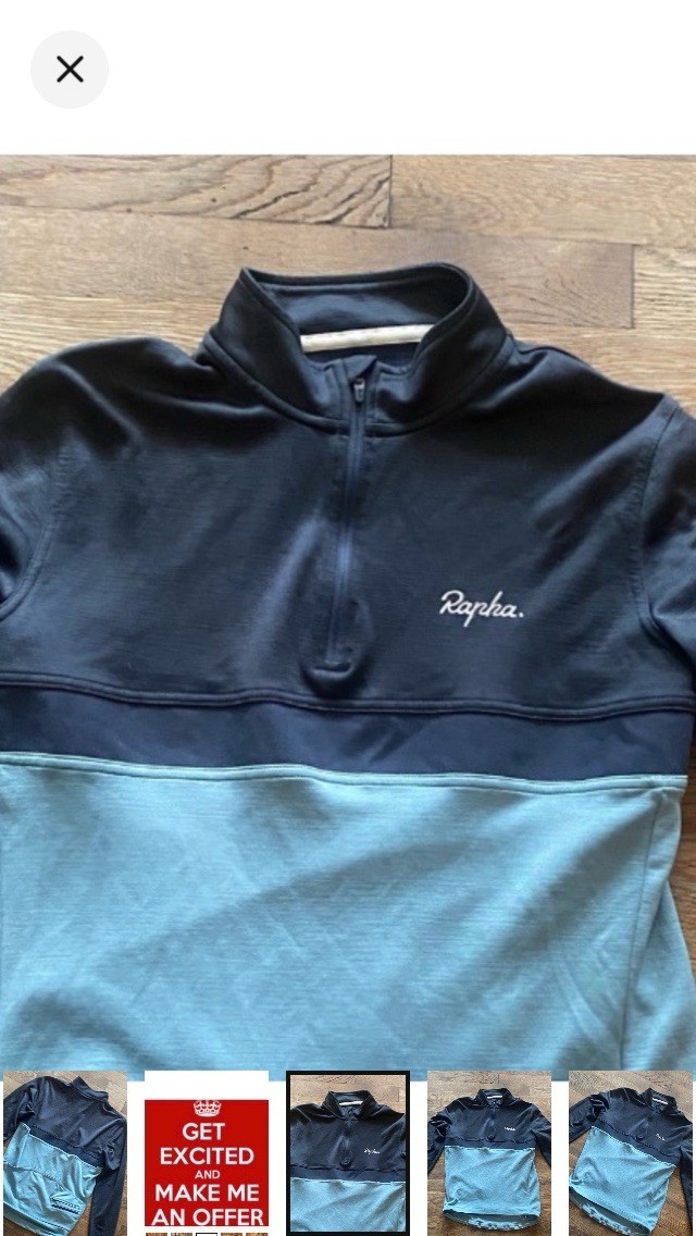 Rapha Long Sleeve Wool Blend Club Jersey Men’s Size XL Cycling Top