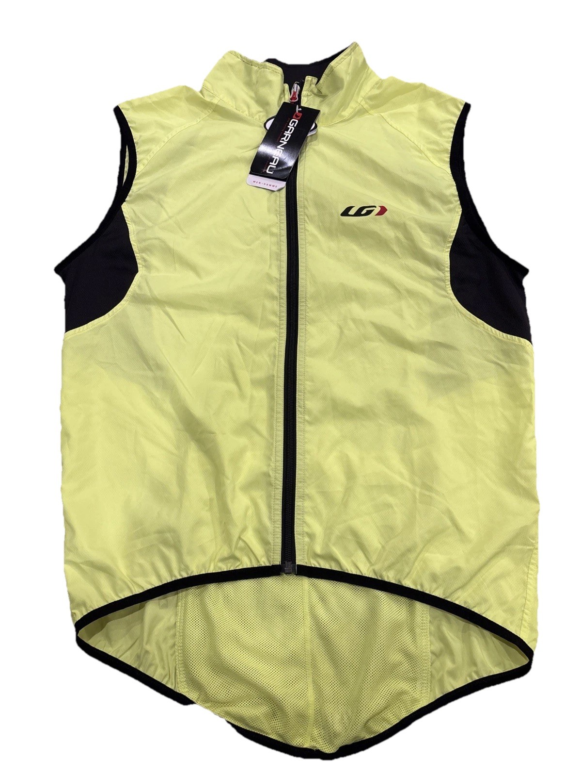 Louis Garneau Men’s Cycling Nova Bright Yellow, Full Zip Vest NWT